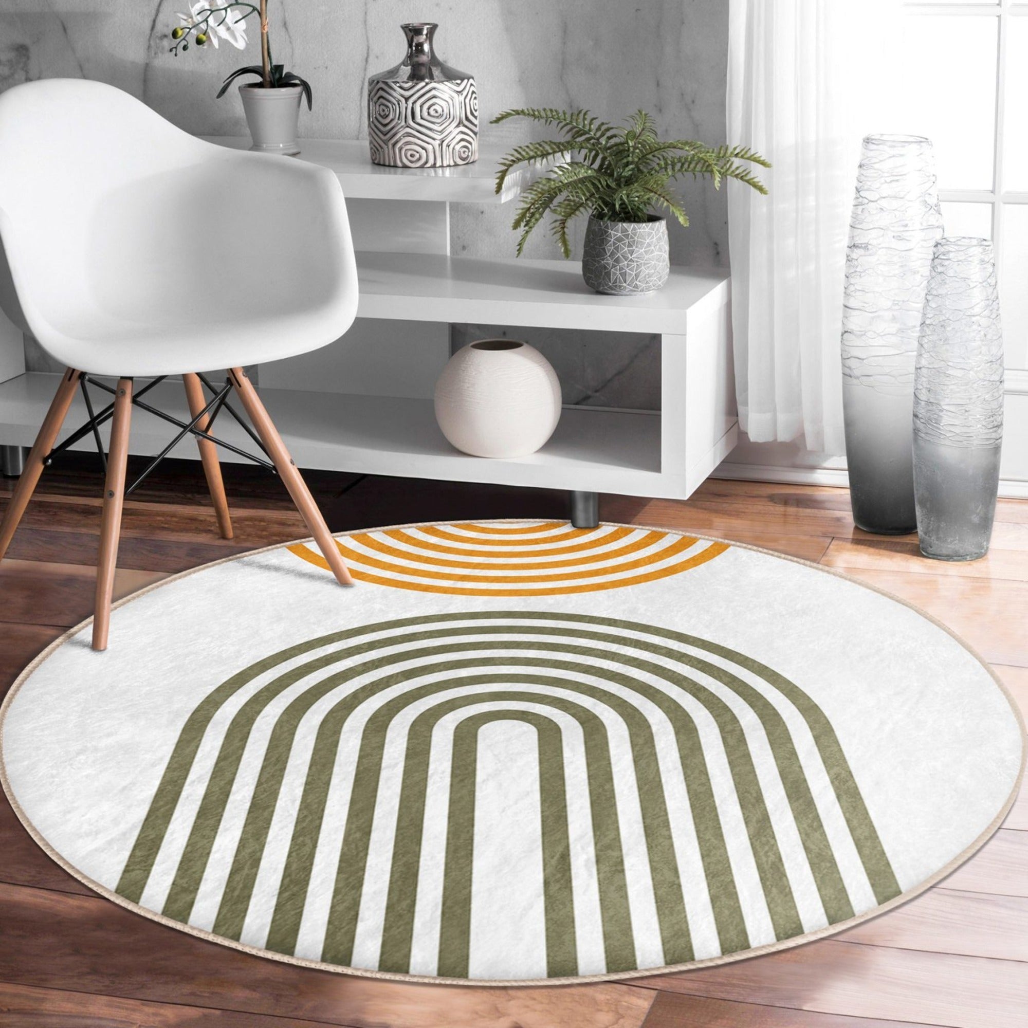 Boho Abstract Round Area Rug