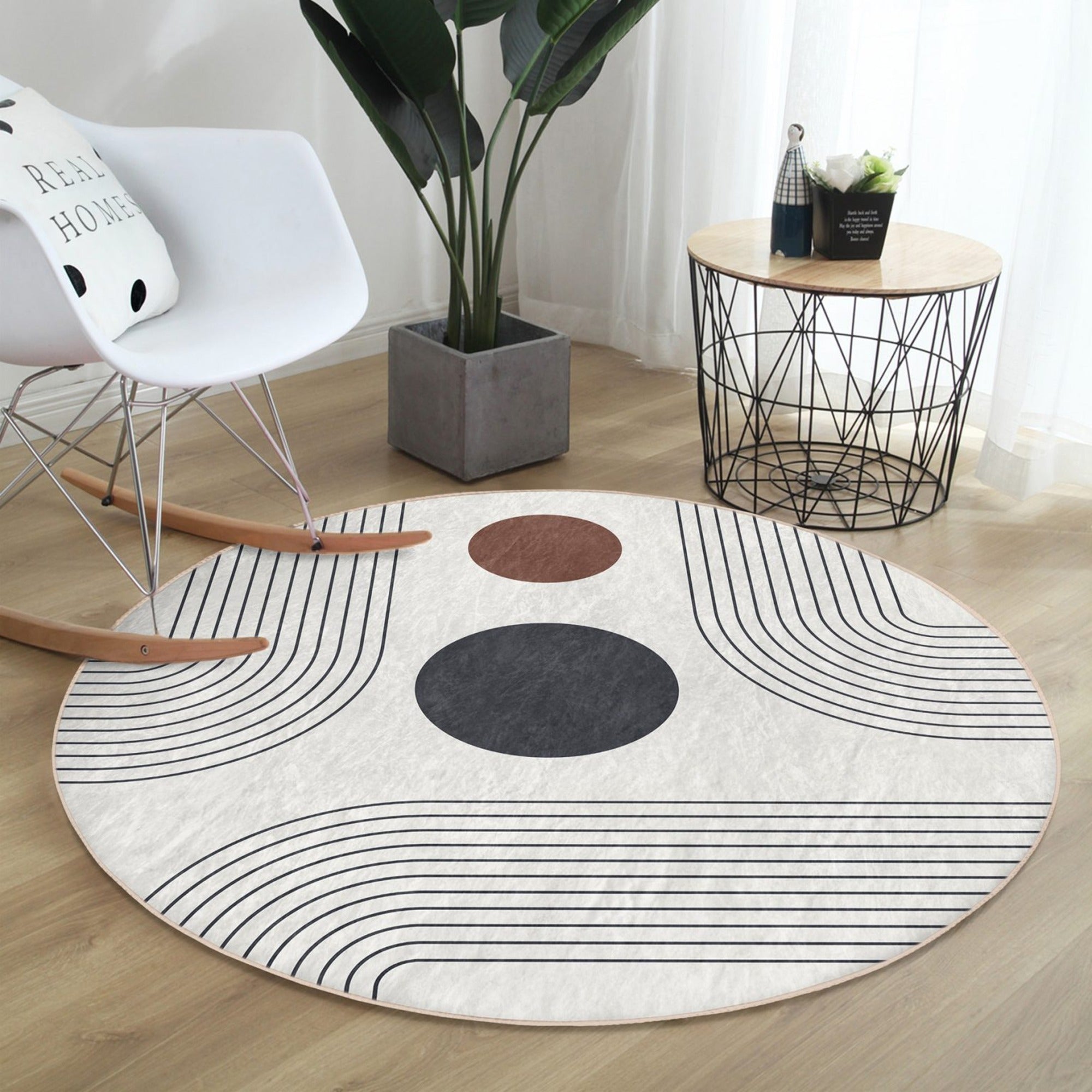 Abstract Minimalist Circle Rug