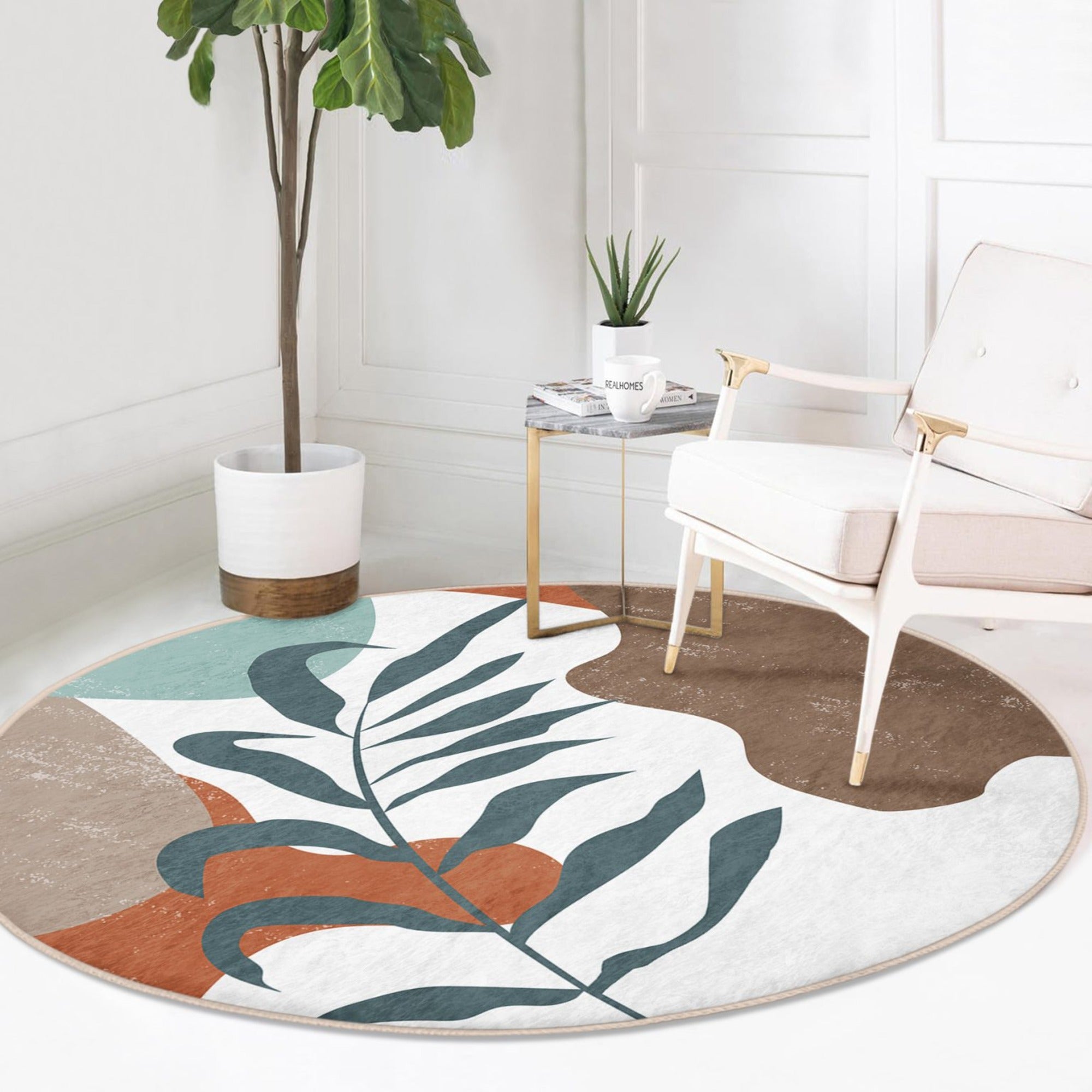 Minimalist Abstract Round Rug