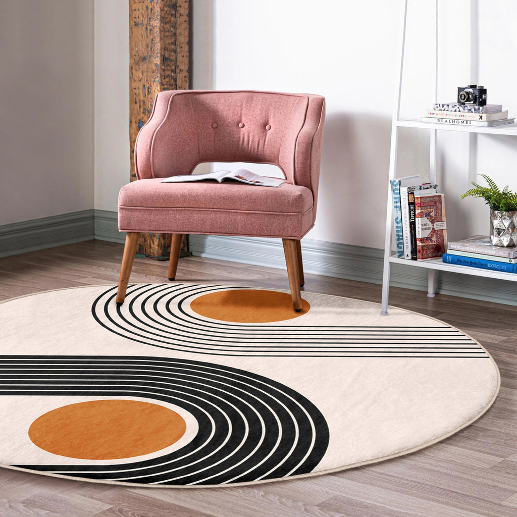 Abstract Round Living Room Rug