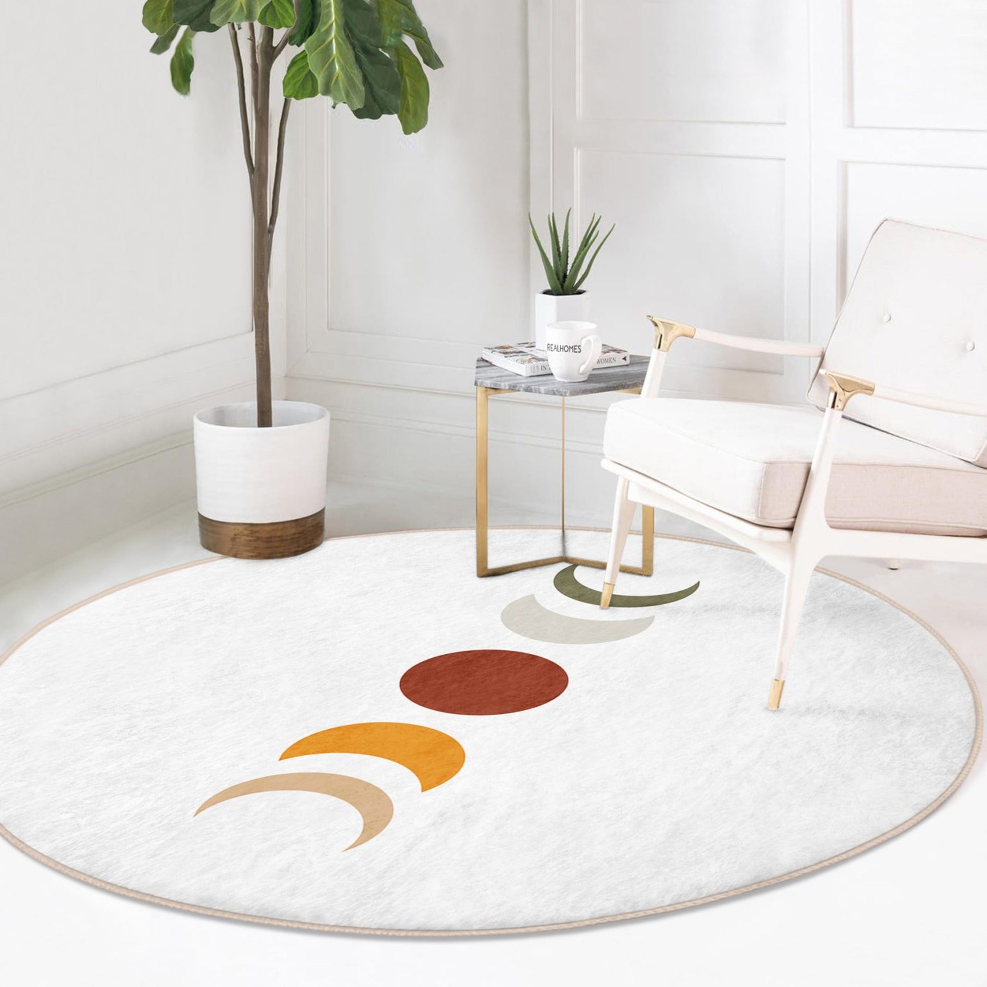 Moon Pattern Round Rug