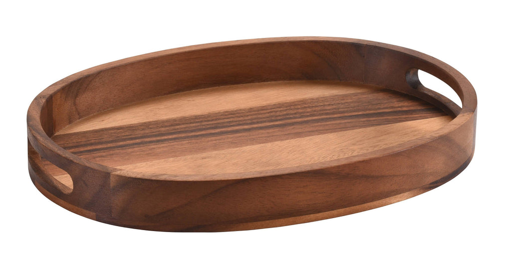 Acacia Wood Oval Decorative Display Tray