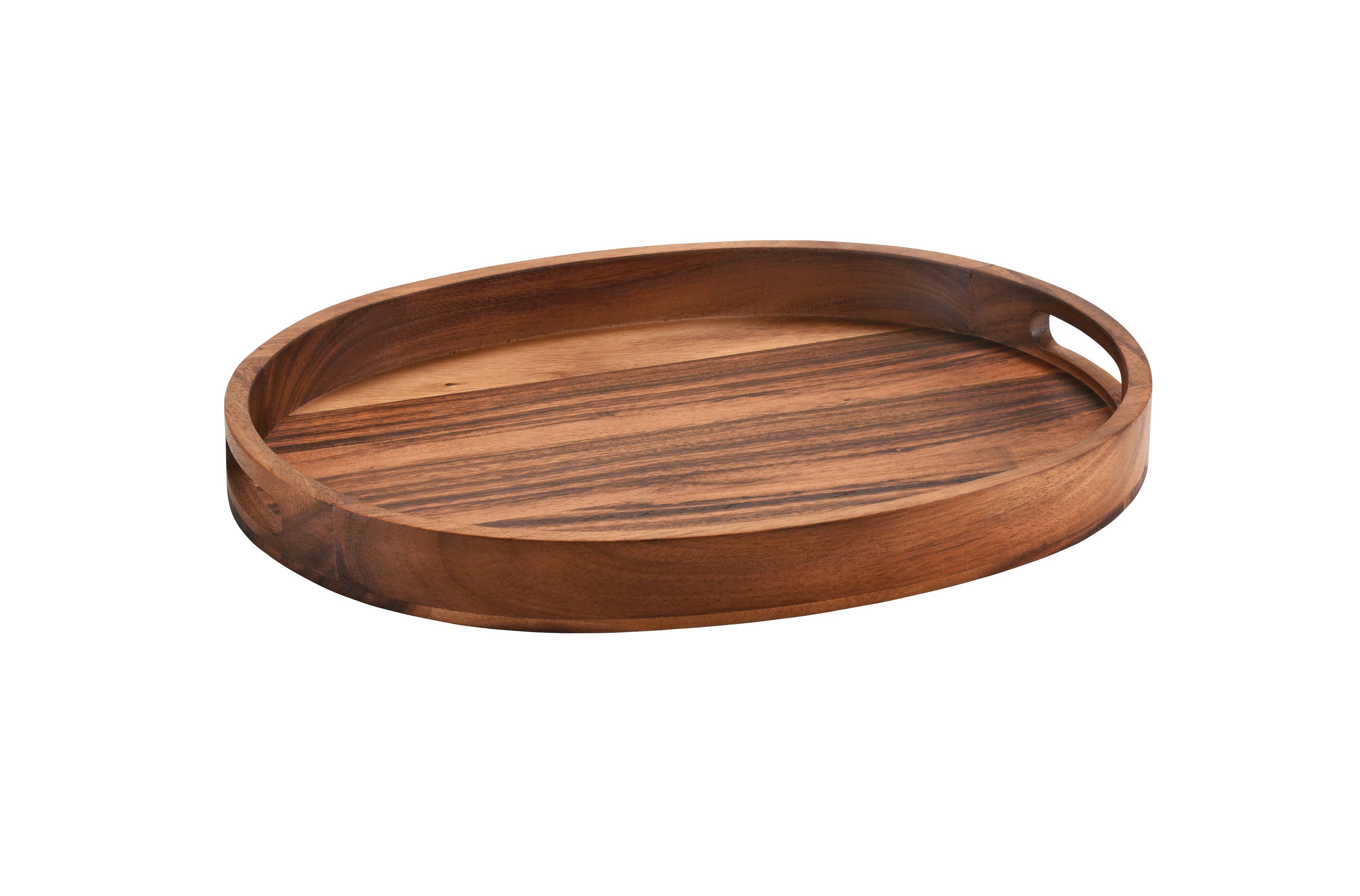 Acacia Wood Oval Decorative Display Tray