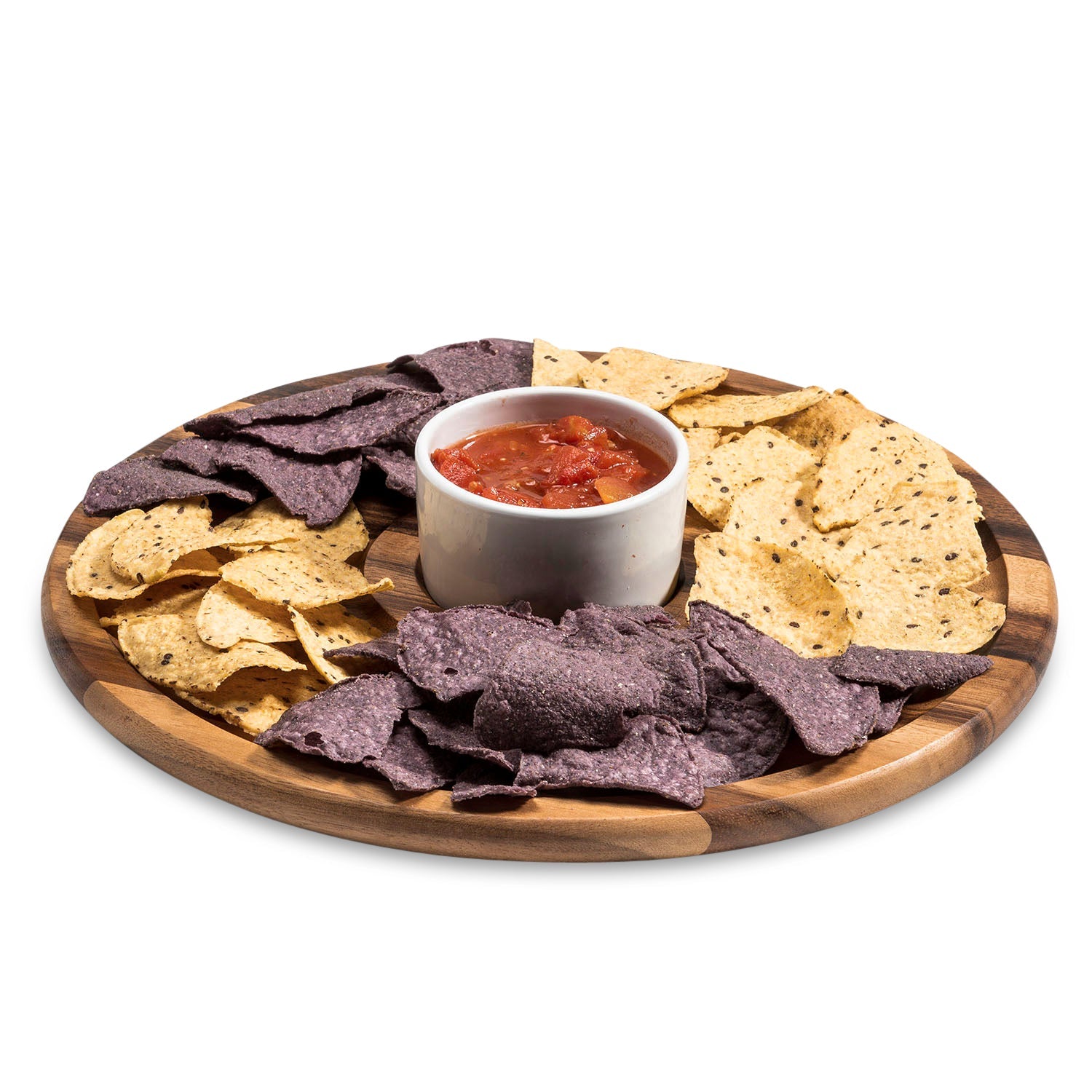 Acacia Wood Accent Display Set with Ceramic Bowl