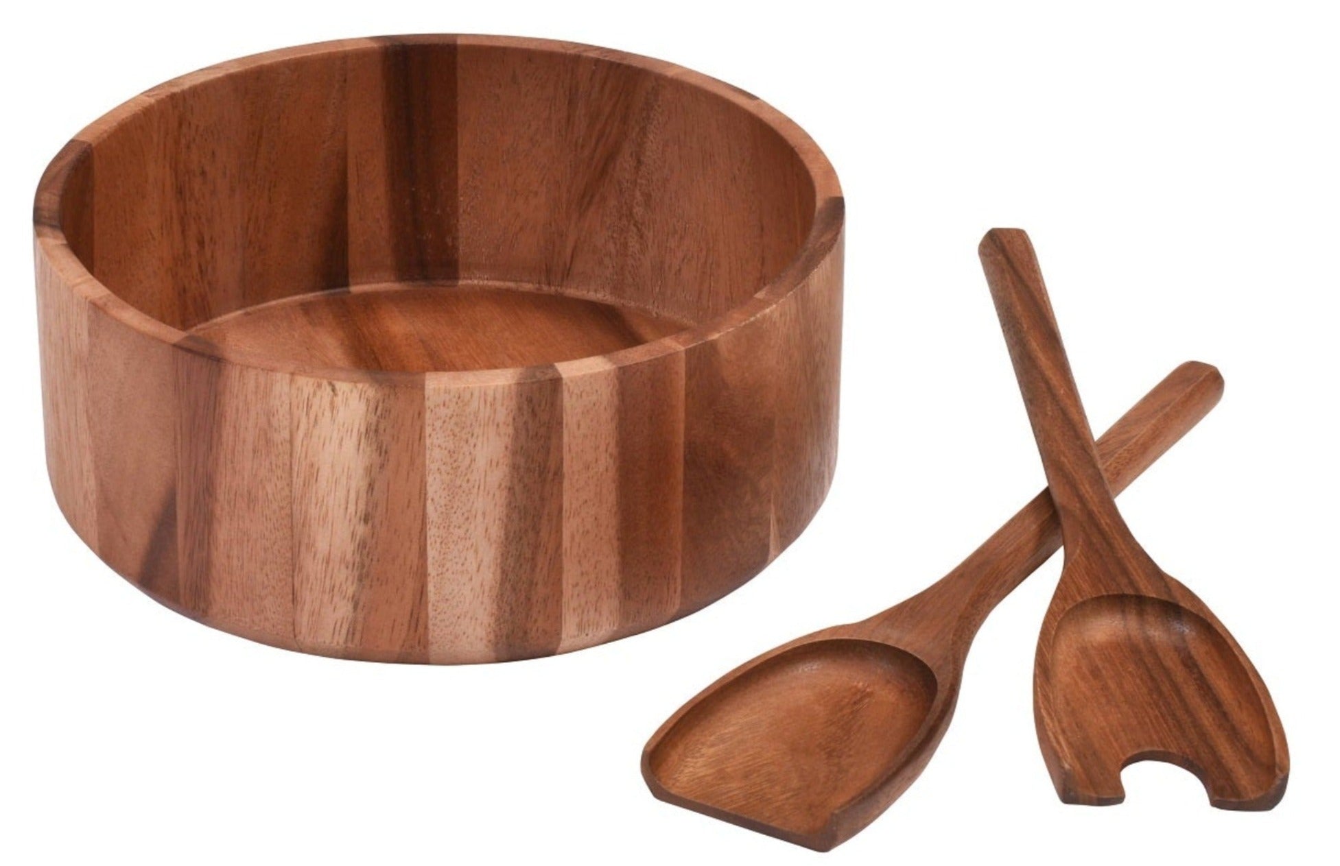 Acacia Wood Large Centerpiece Bowl with Servers
