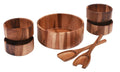Acacia Wood Large Centerpiece Bowl Set – 7 Piece