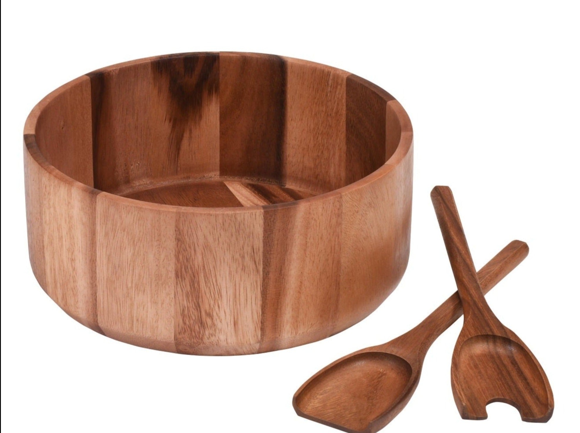 Acacia Wood Extra Large Centerpiece Bowl with Servers