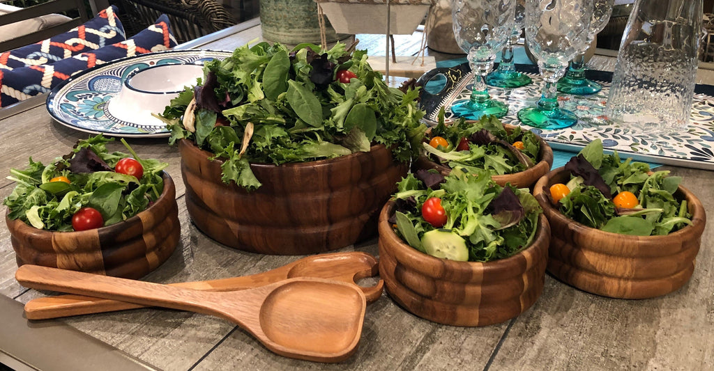 Acacia Wood Centerpiece Bowl Collection – 7 Piece