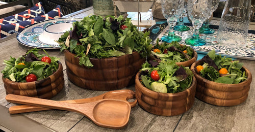 Acacia Wood Centerpiece Bowl Collection – 7 Piece