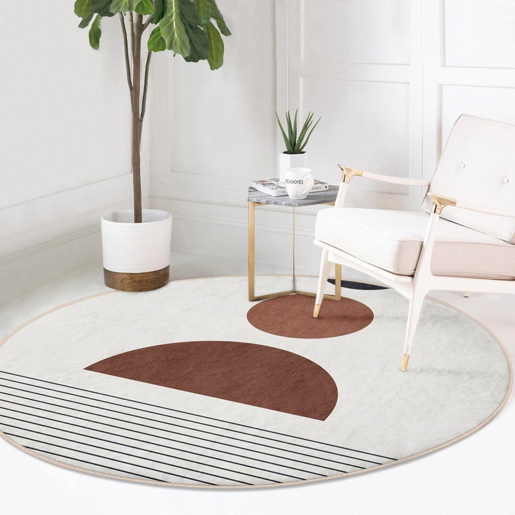 Abstract Geometric Round Rug