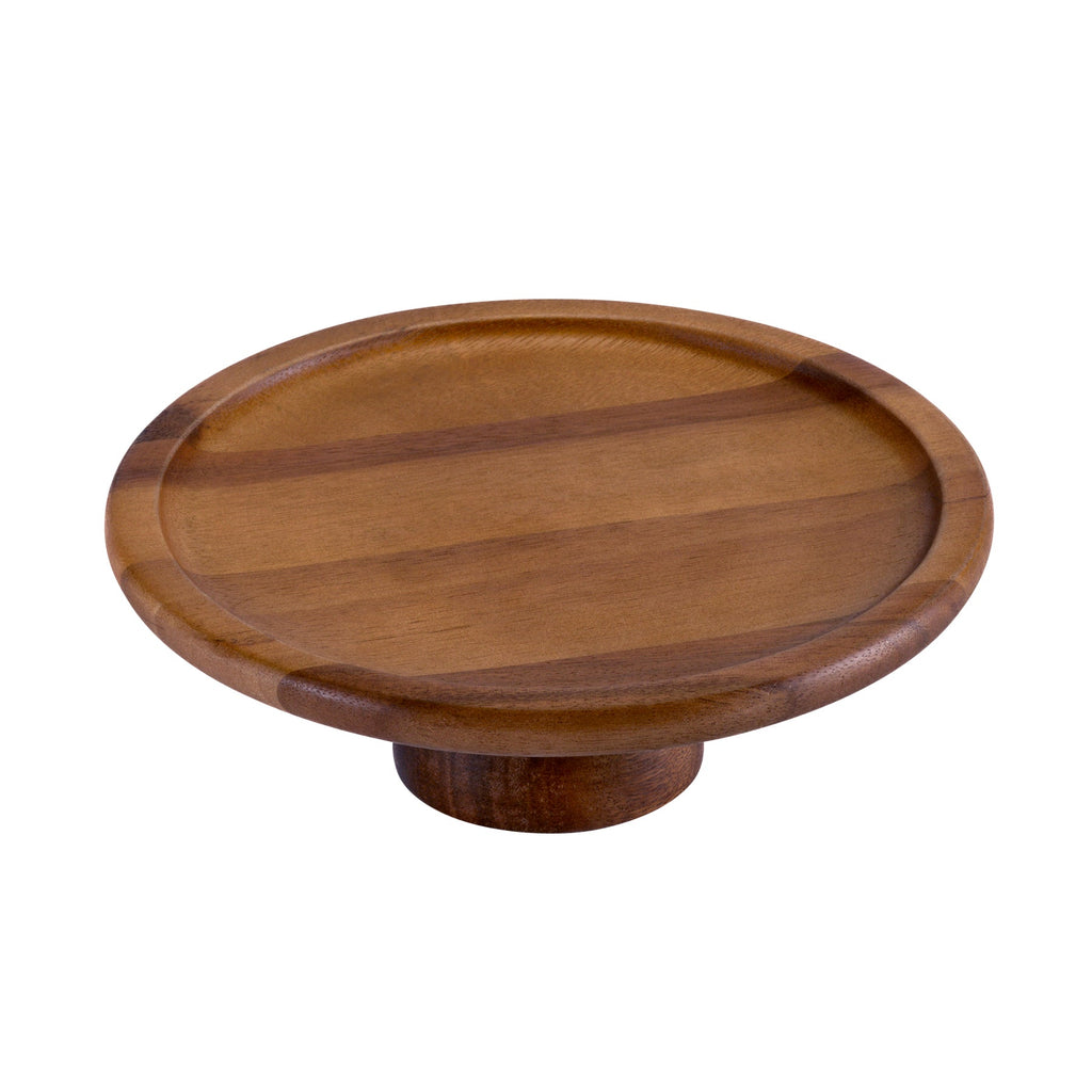 Acacia Wood Pedestal Display Stand – Small