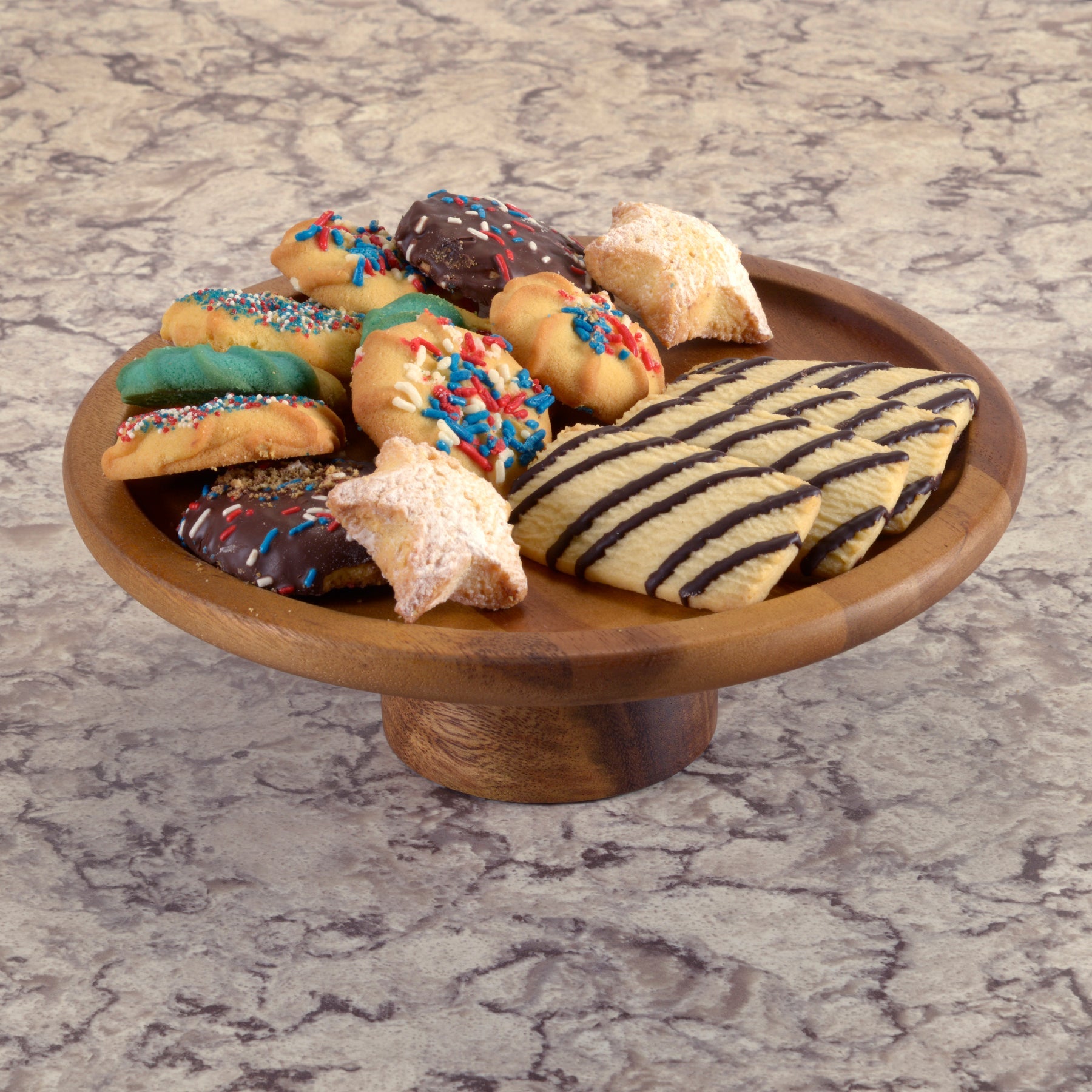 Acacia Wood Pedestal Display Stand – Small