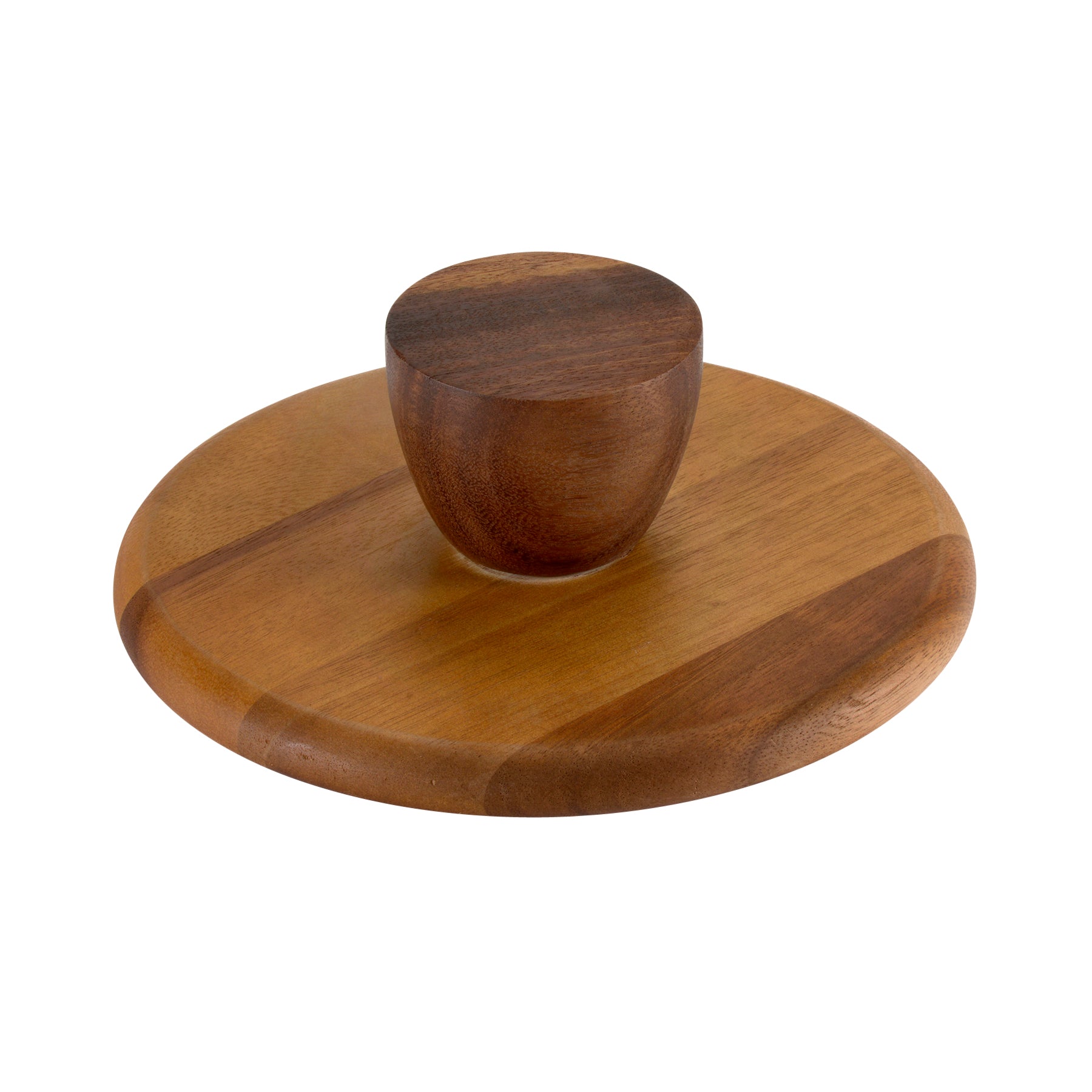 Acacia Wood Pedestal Display Stand – Small