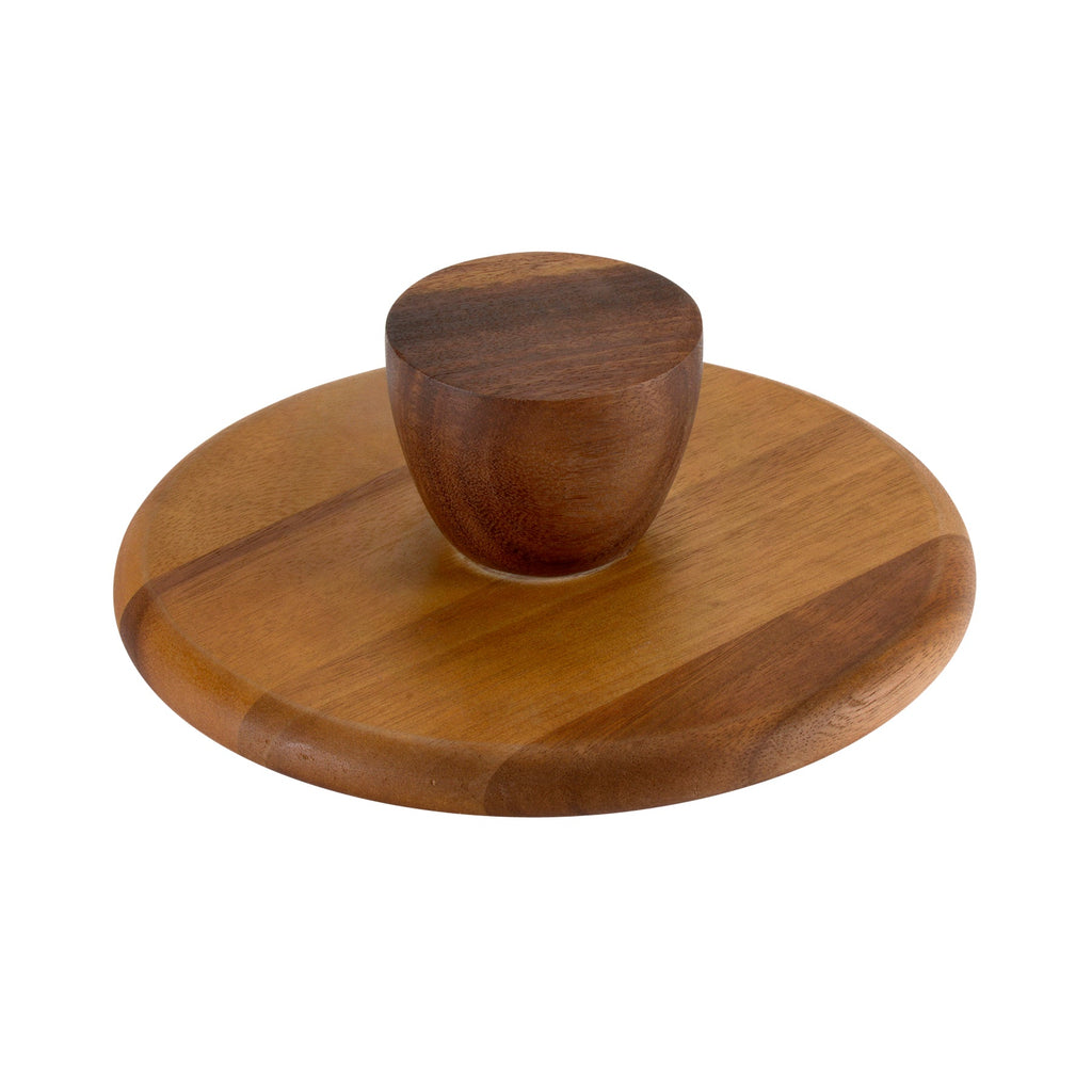 Acacia Wood Pedestal Display Stand – Large