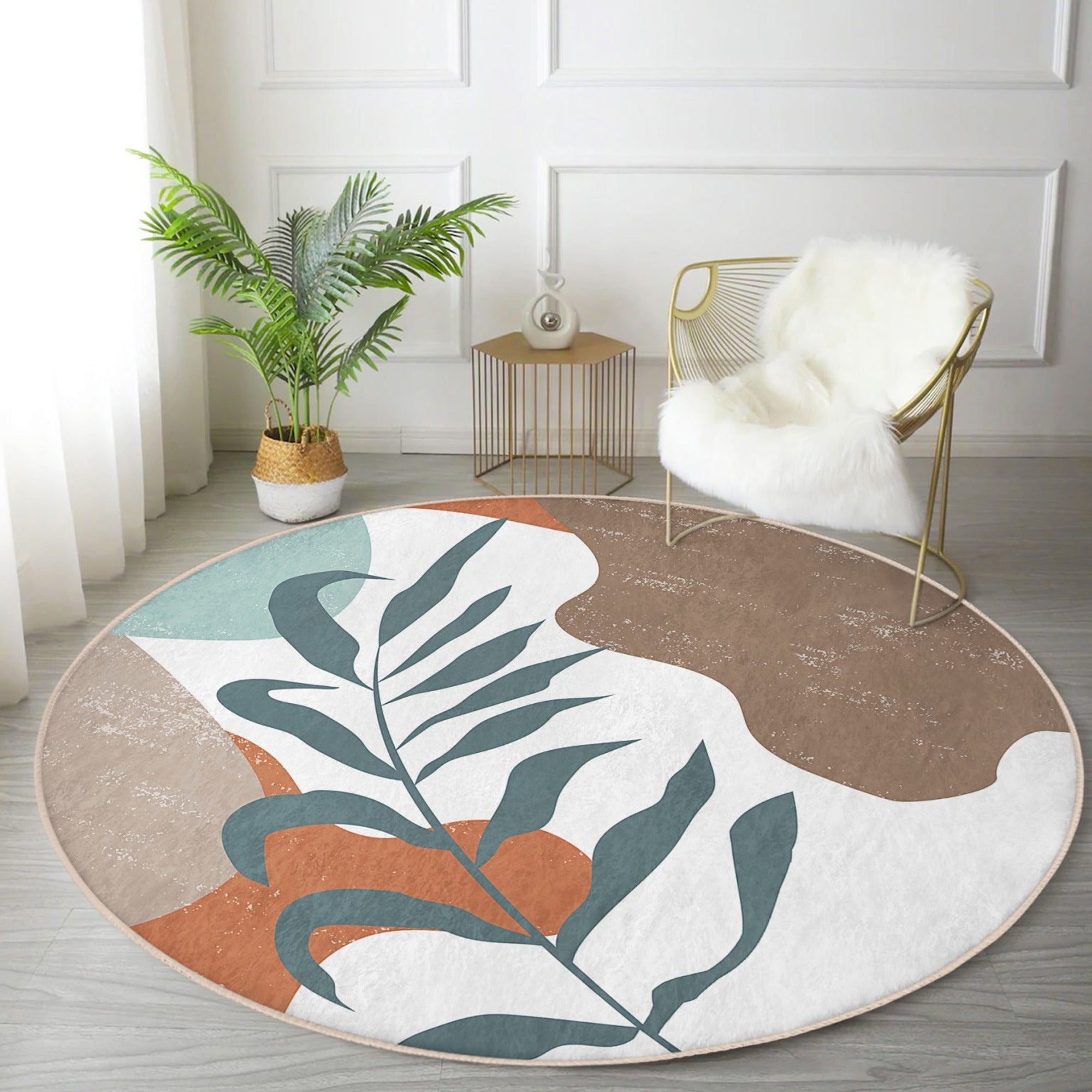 Minimalist Abstract Round Rug