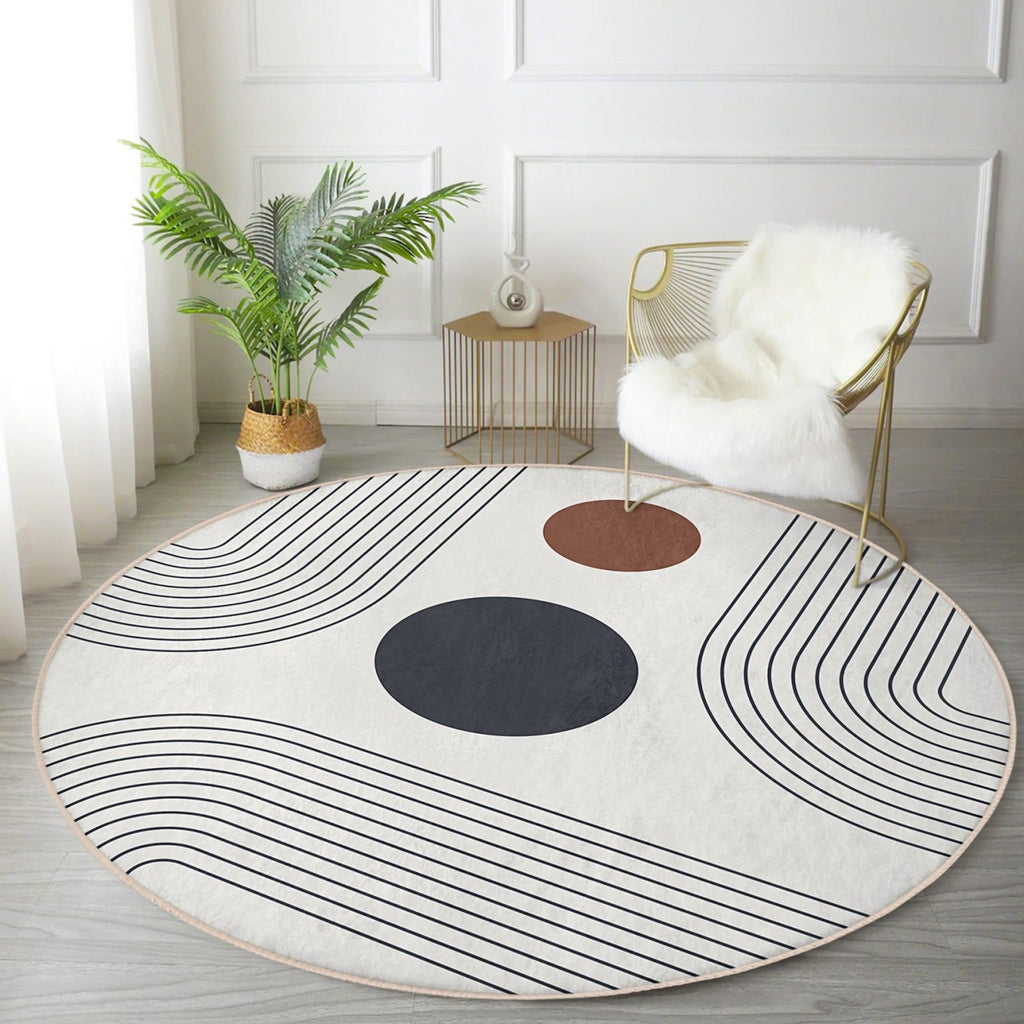Abstract Minimalist Circle Rug