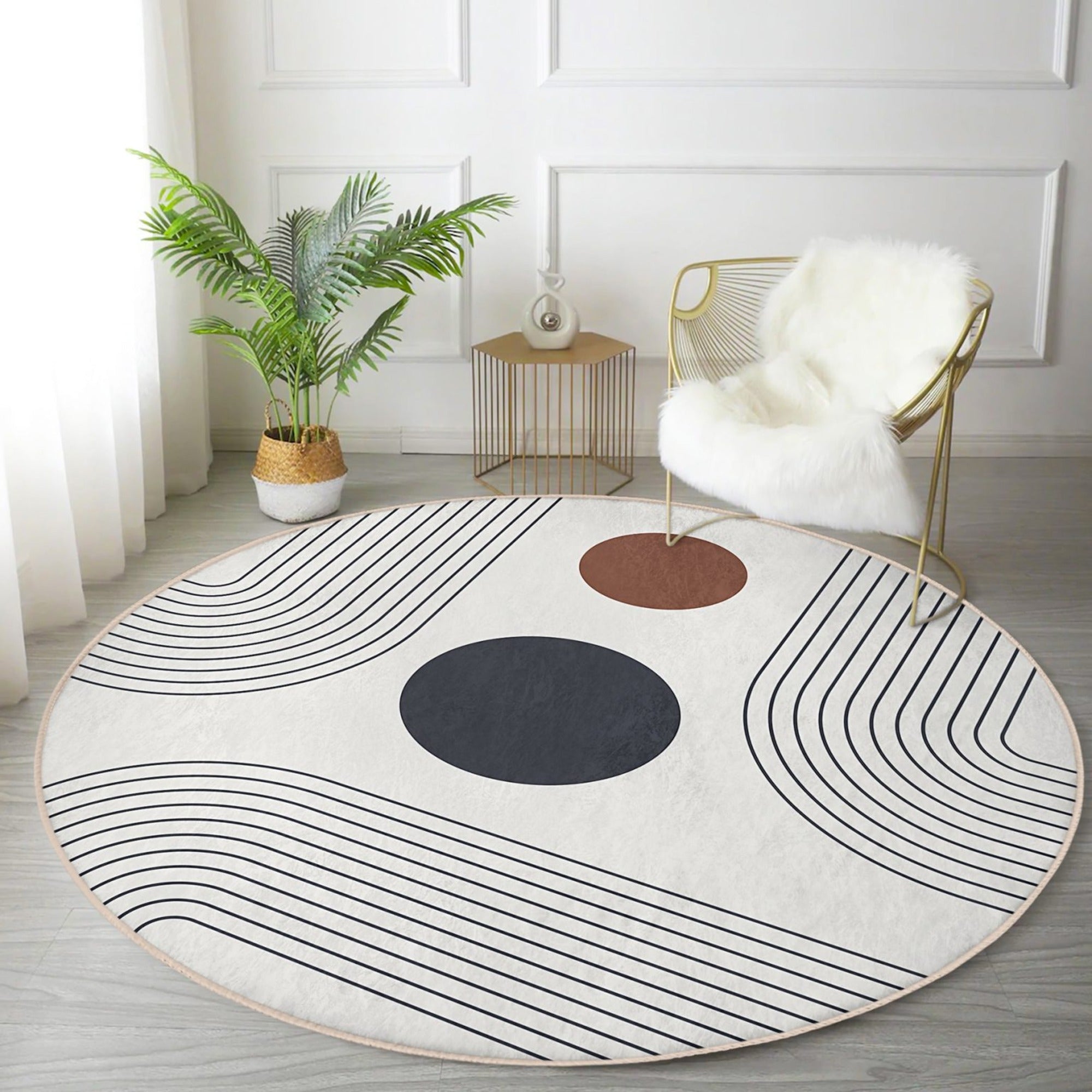 Abstract Minimalist Circle Rug