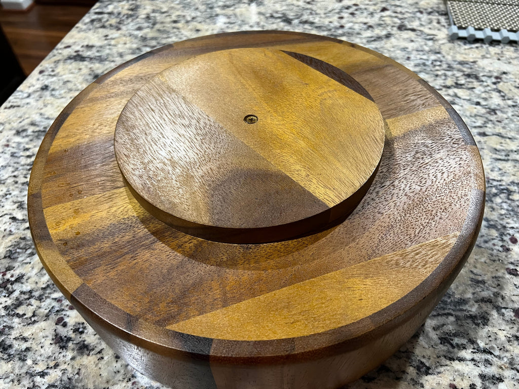 Acacia Wood Rotating Centerpiece Display Tray