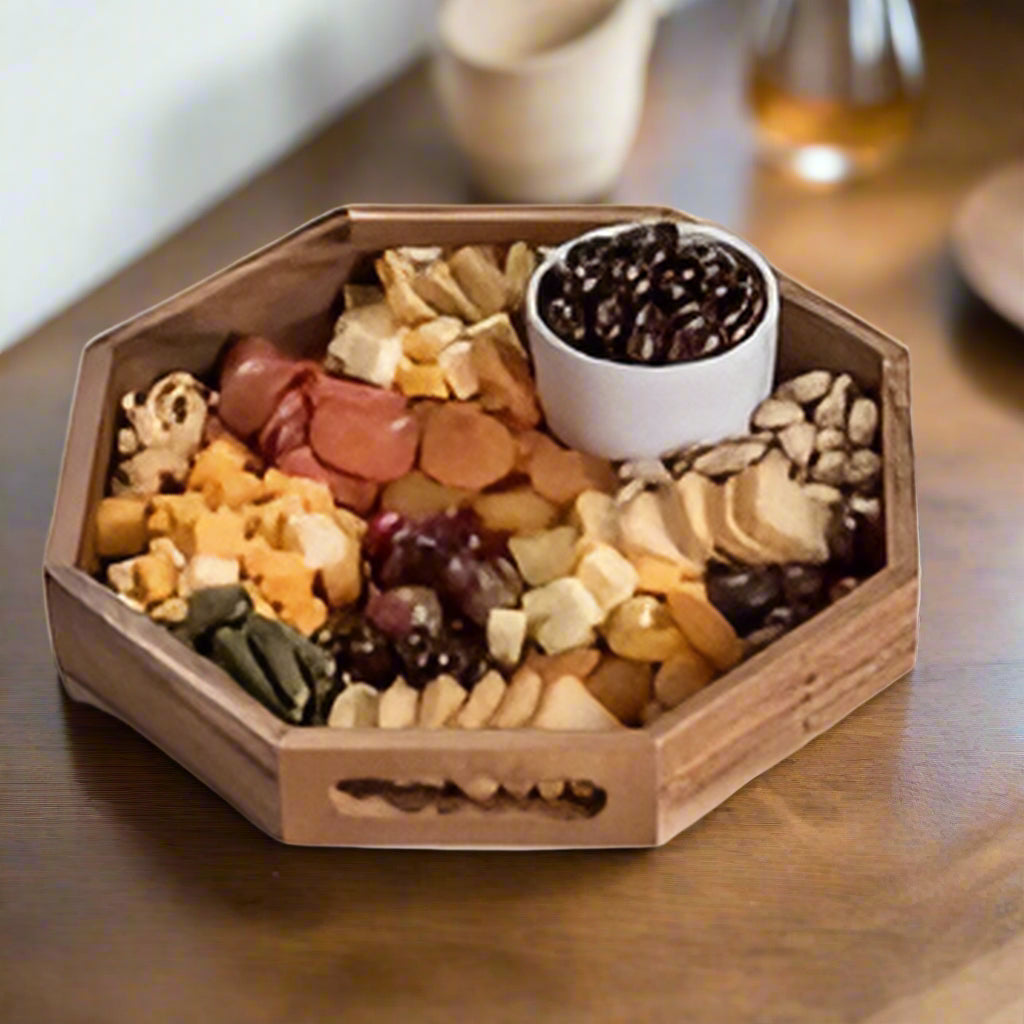Acacia Wood Octagon Decorative Display Tray