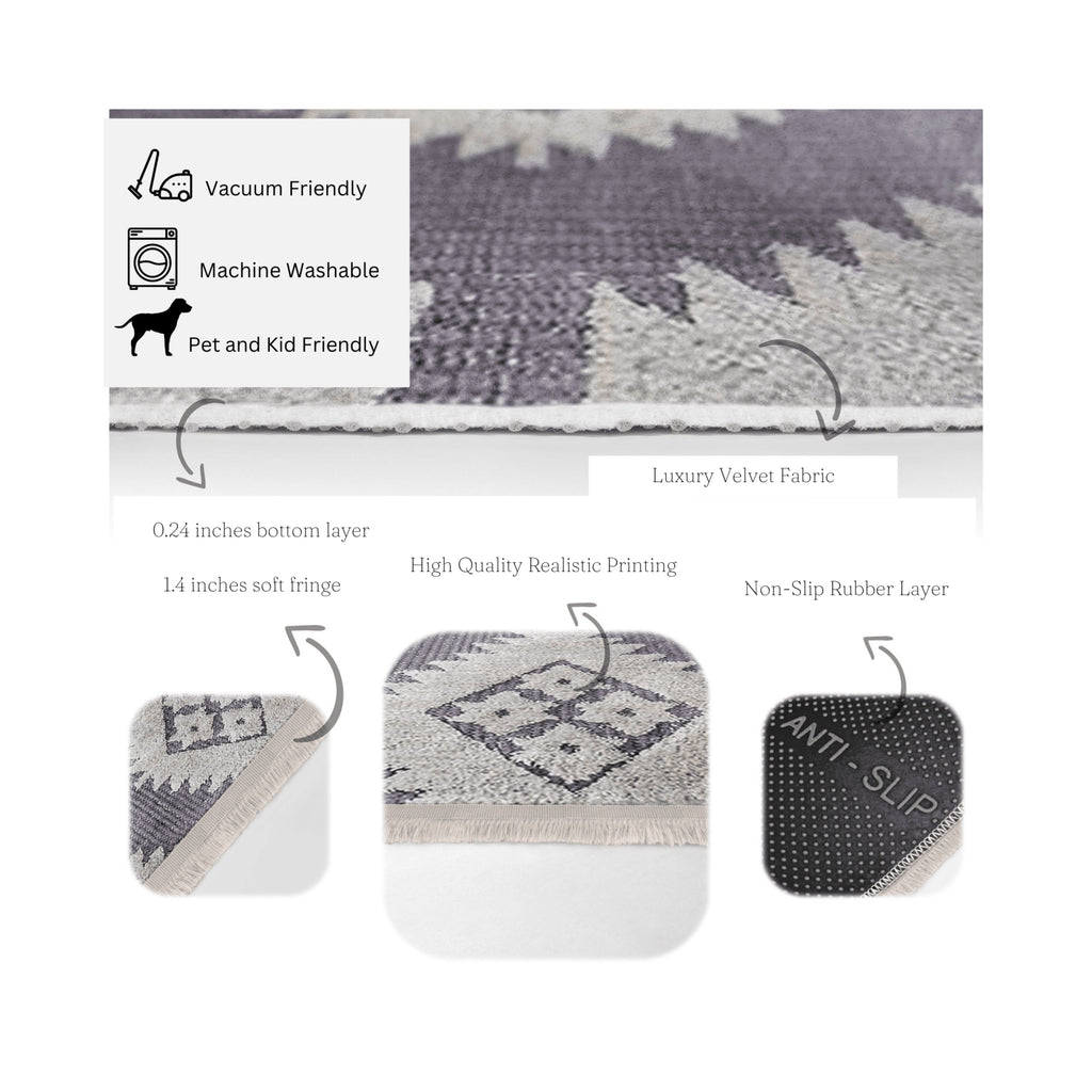 Classic Cozy Washable Area Rug