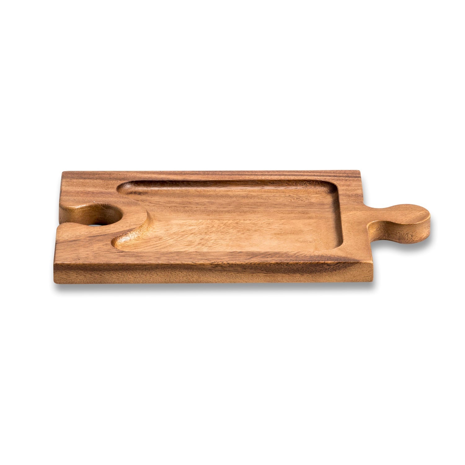 Acacia Wood Puzzle Charcuterie & Wine Glass Display
