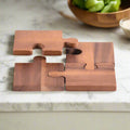 Acacia Wood Puzzle Piece Coasters – Set of 4