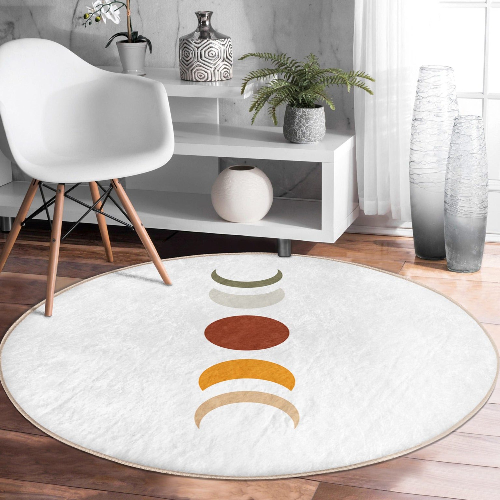 Moon Pattern Round Rug