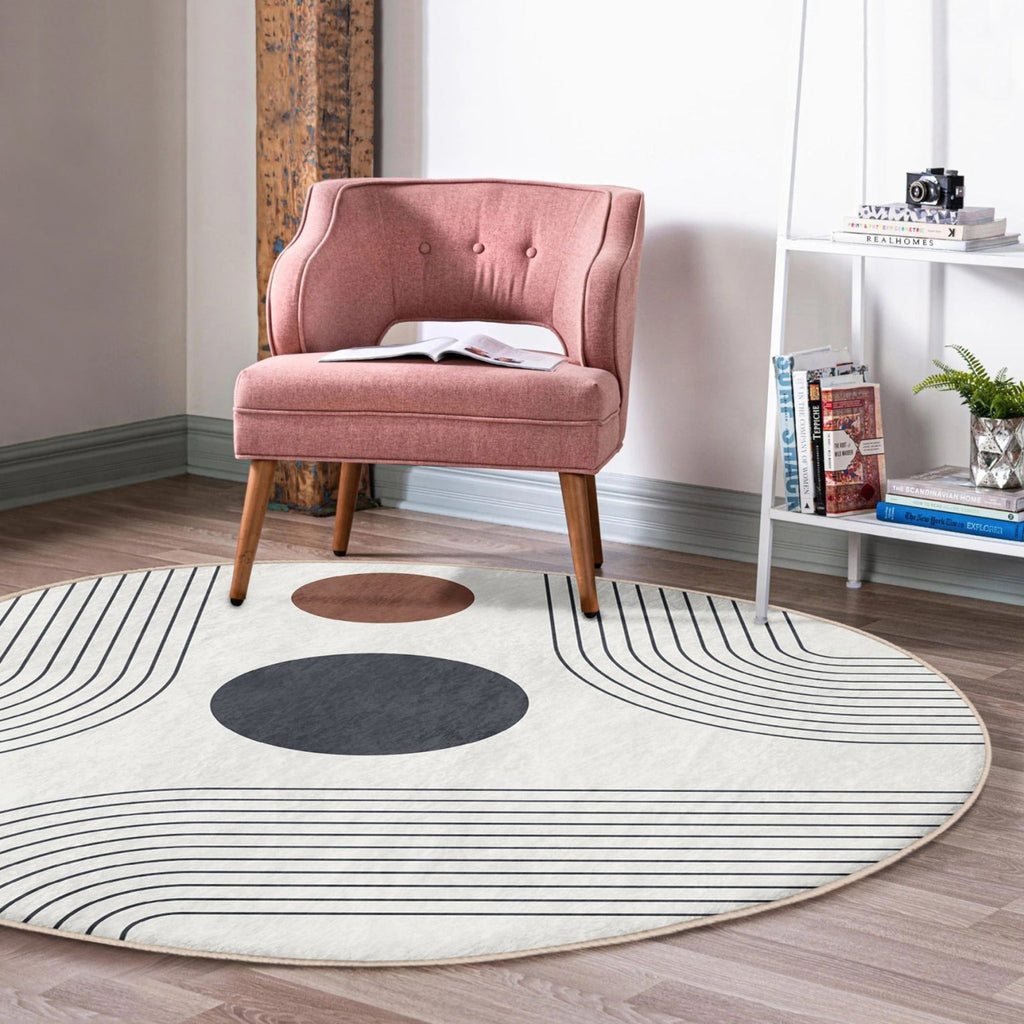 Abstract Minimalist Circle Rug