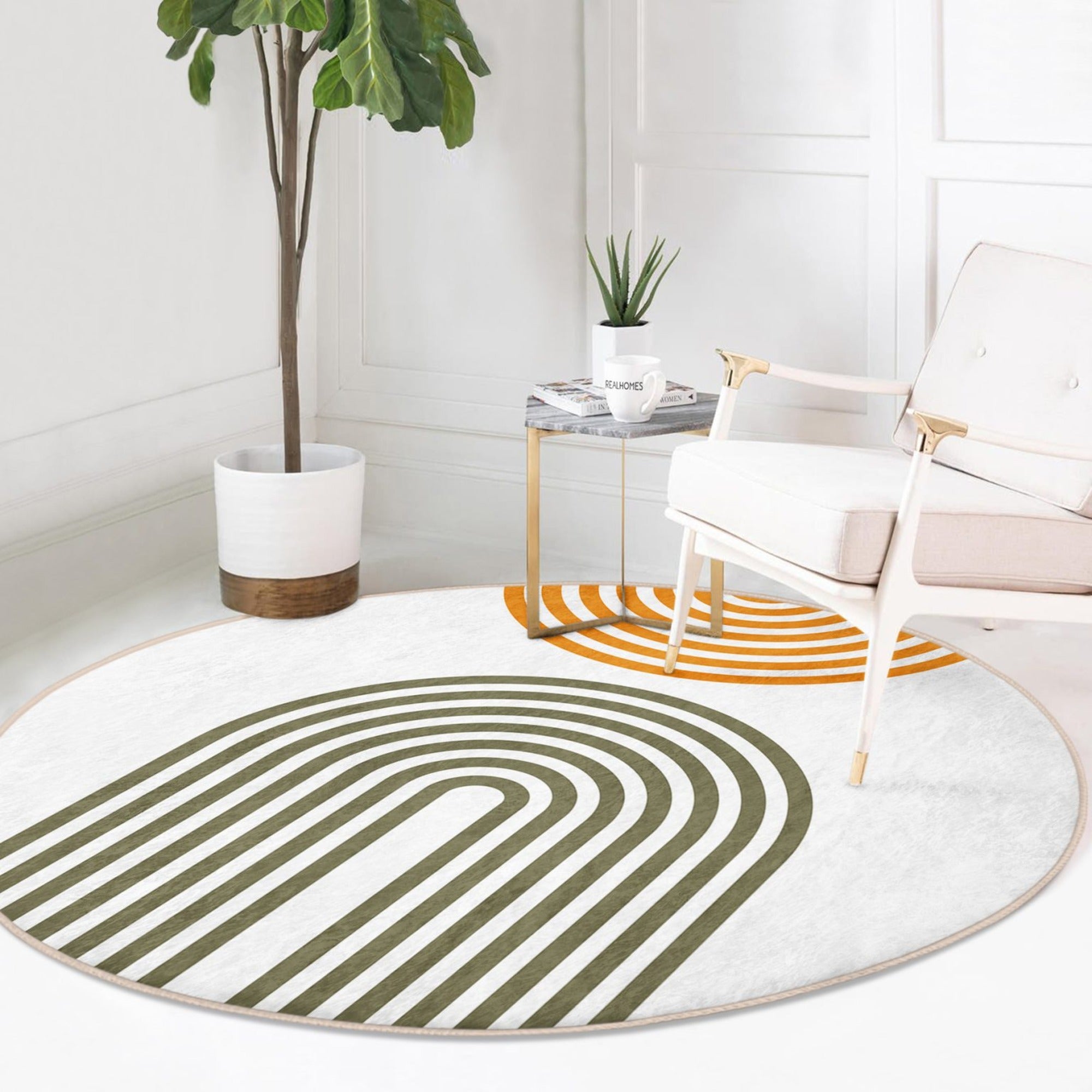 Boho Abstract Round Area Rug
