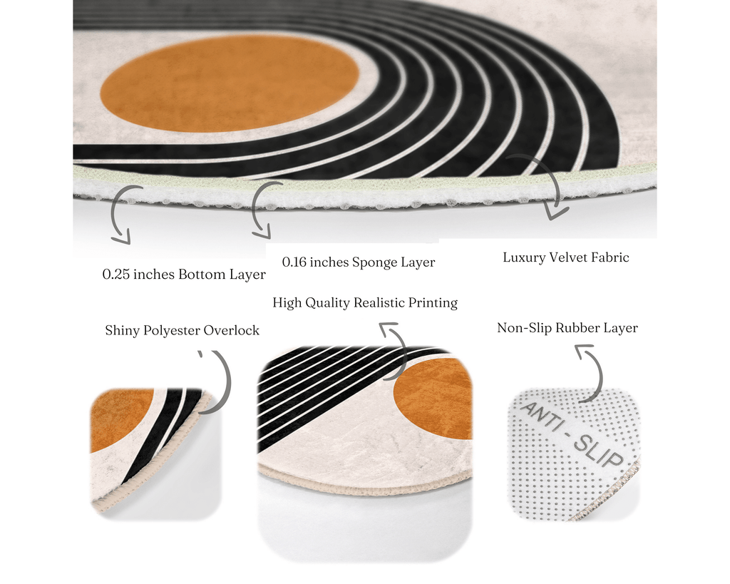Abstract Round Living Room Rug