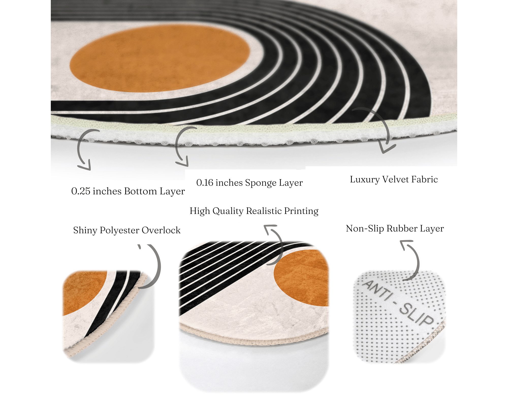 Abstract Round Living Room Rug
