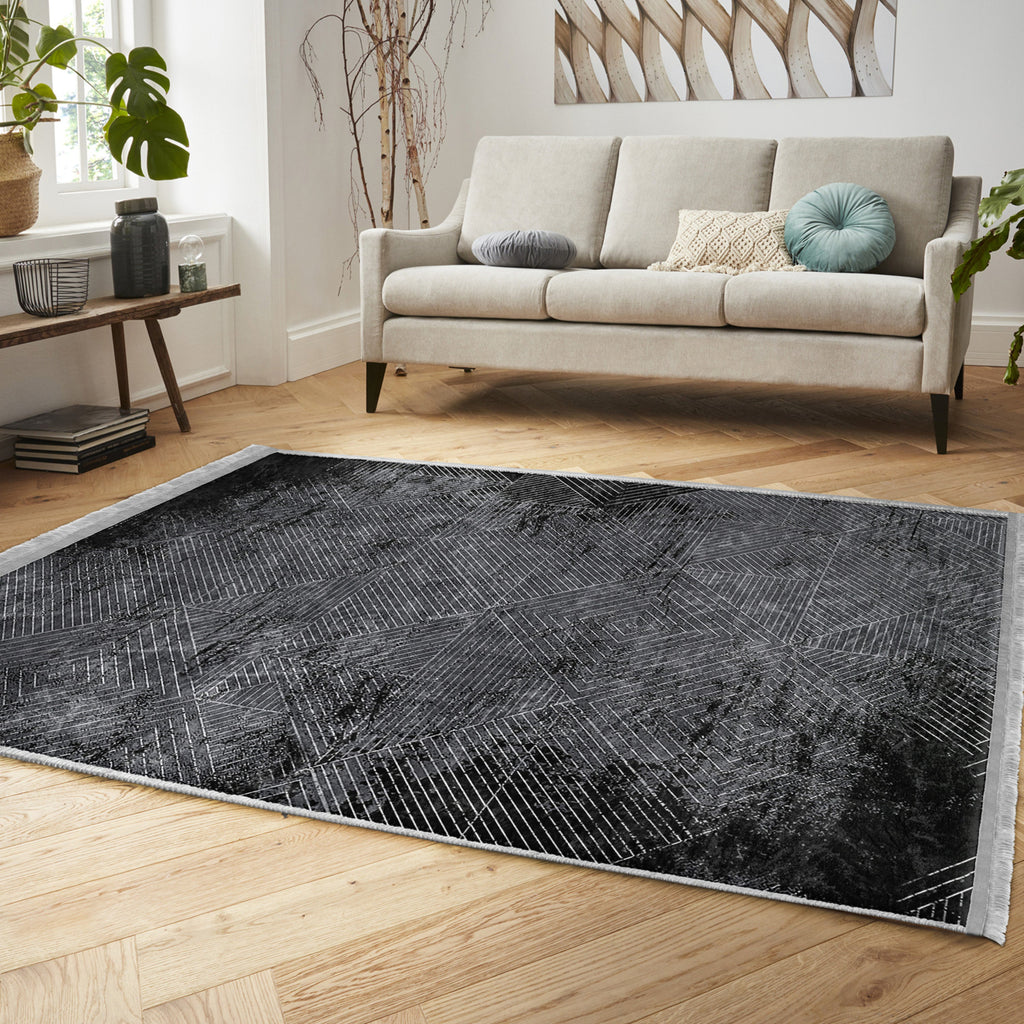 Geometric Pattern Washable Area Rug