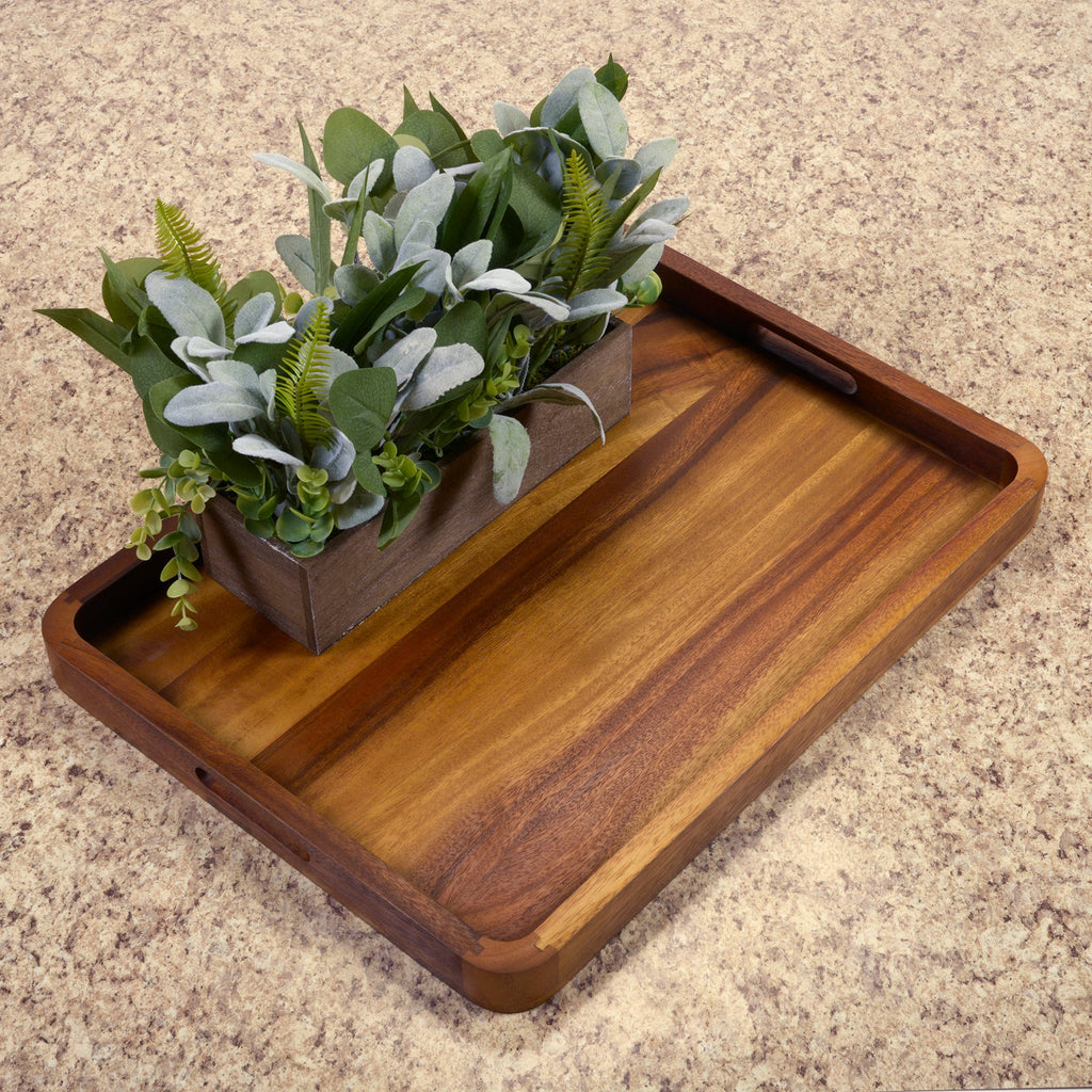 Acacia Wood Large Rectangular Display Tray