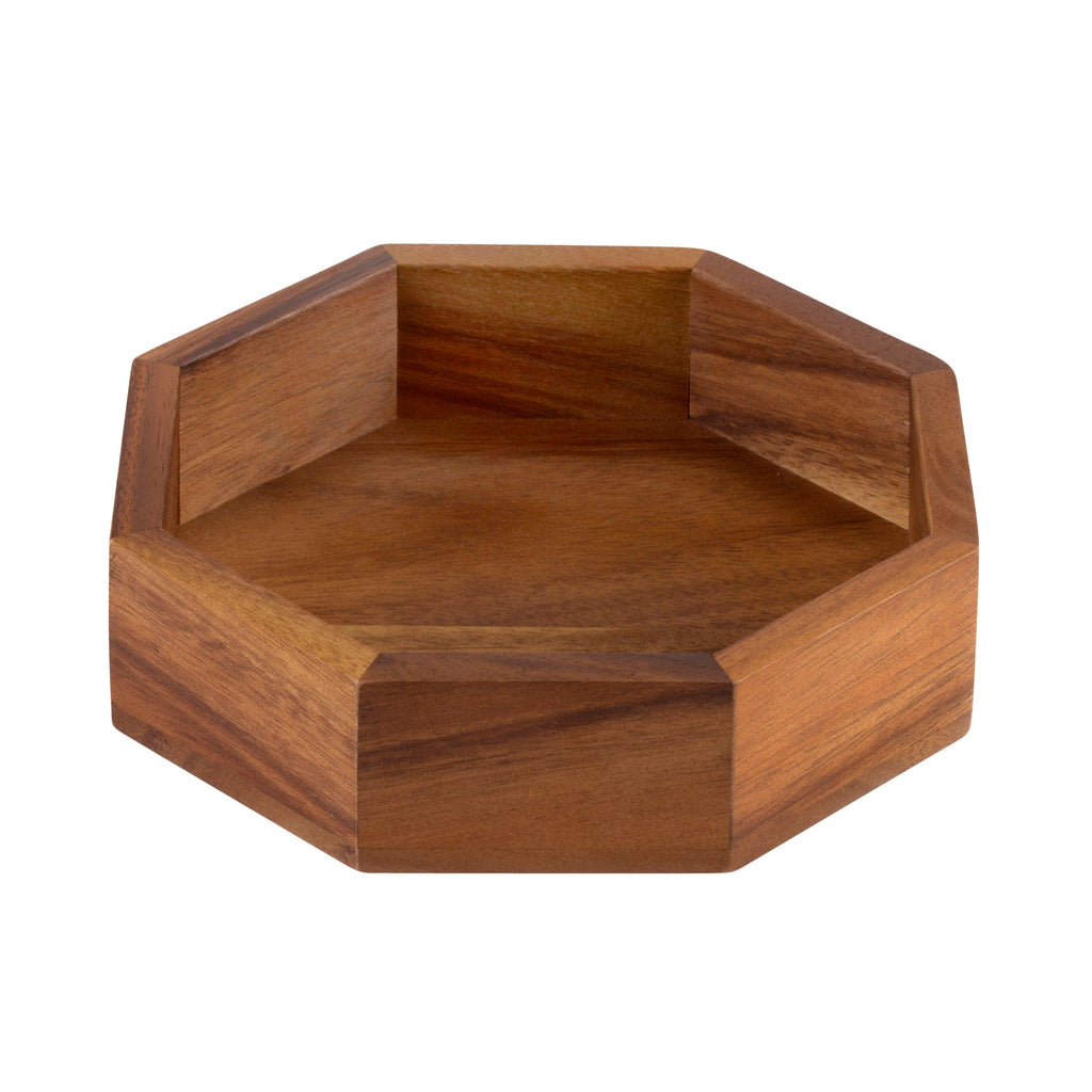 Acacia Wood Octagon Accent Bowl