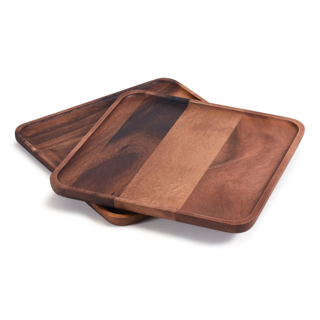 Acacia Wood Square Decorative Accent Plates
