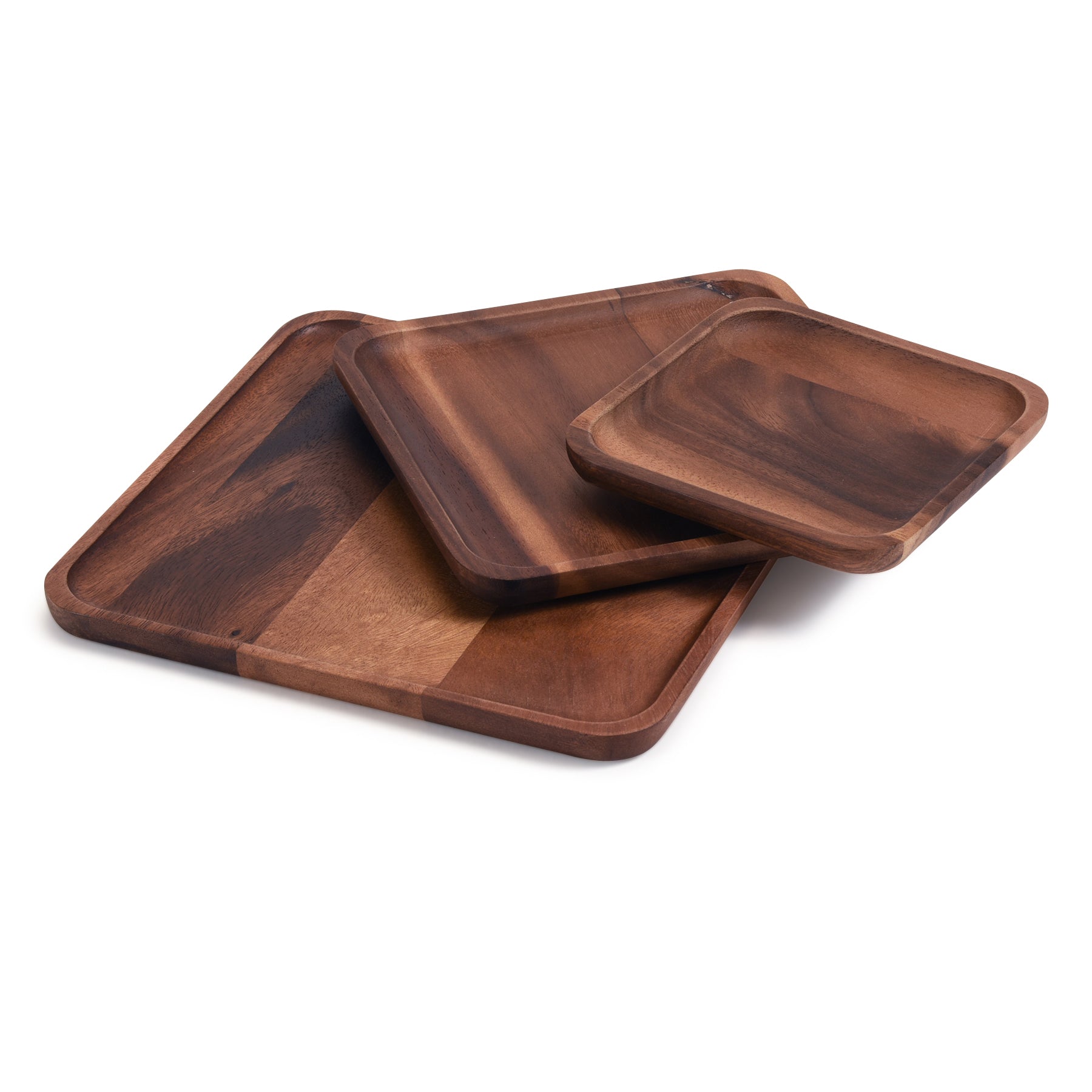 Acacia Wood Decorative Accent Plates – Set of 3