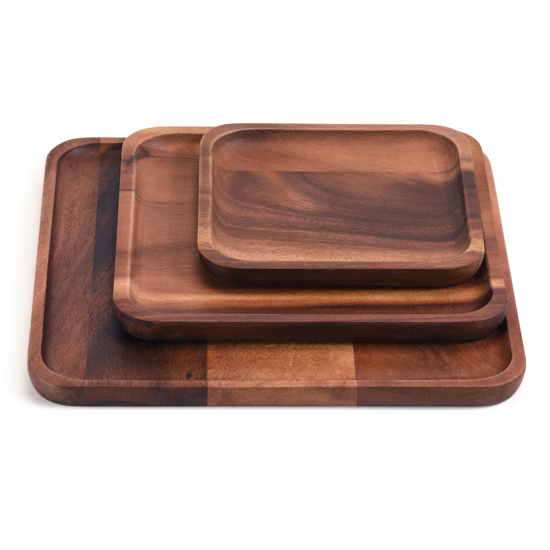 Acacia Wood Decorative Accent Plates – Set of 3