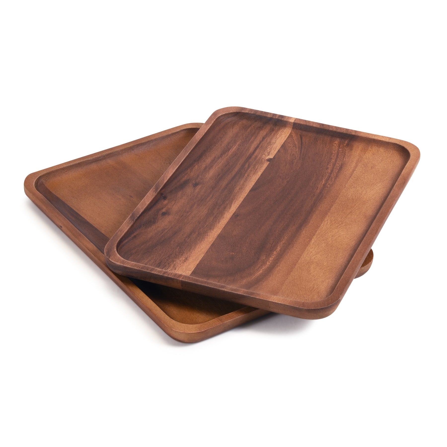 Acacia Wood Rectangular Decorative Accent Plates