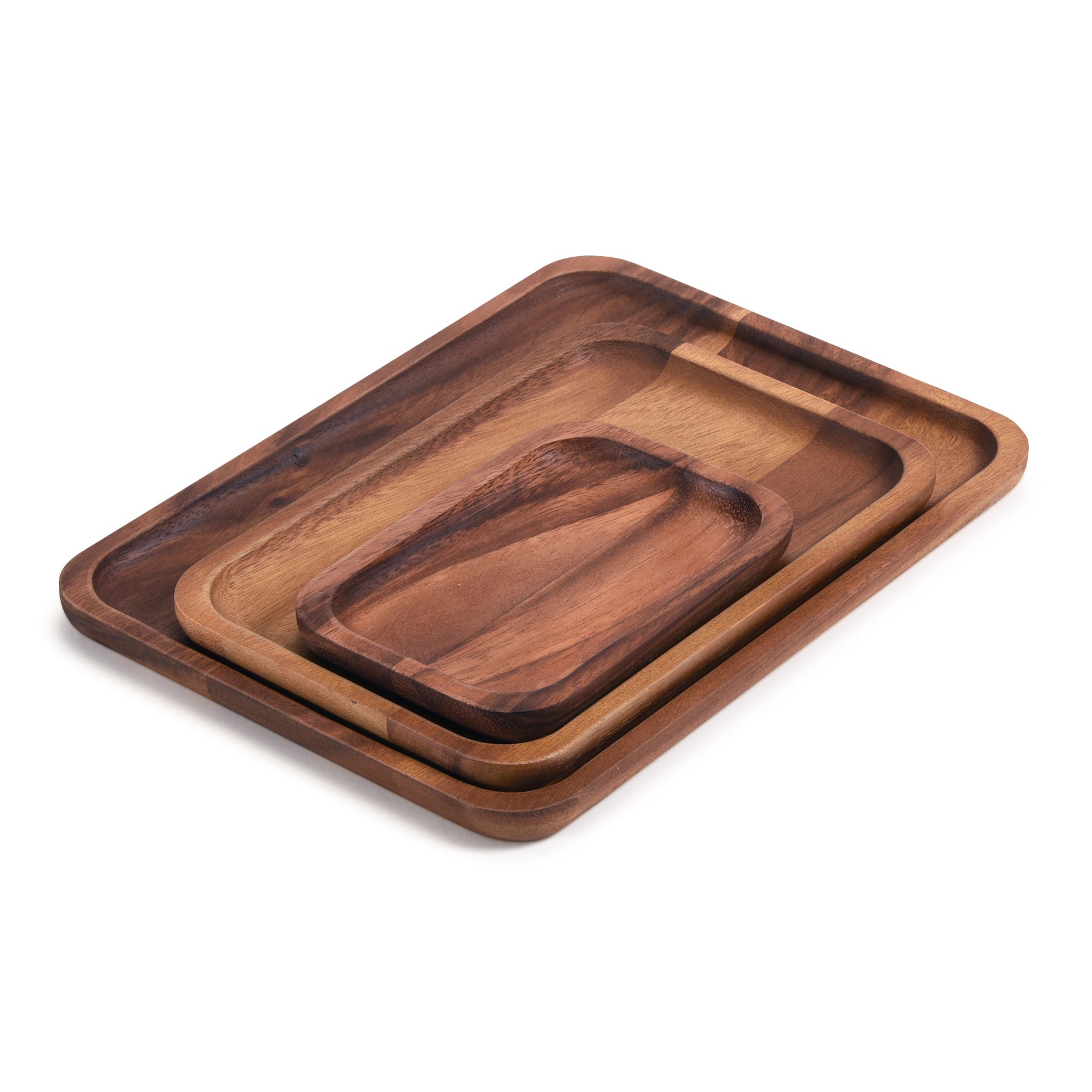 Acacia Wood Decorative Accent Plates – Set of 3