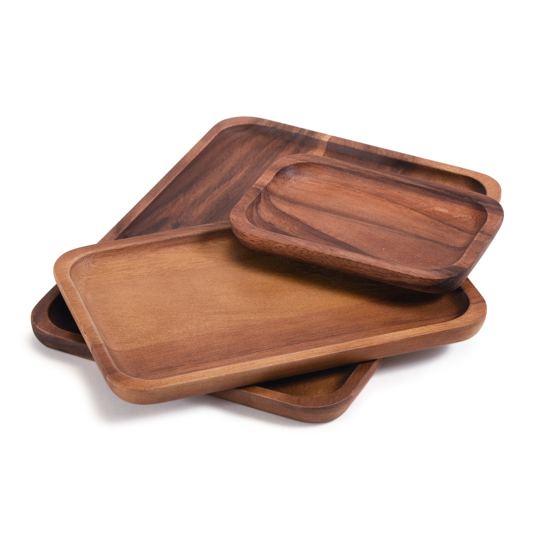 Acacia Wood Decorative Accent Plates – Set of 3