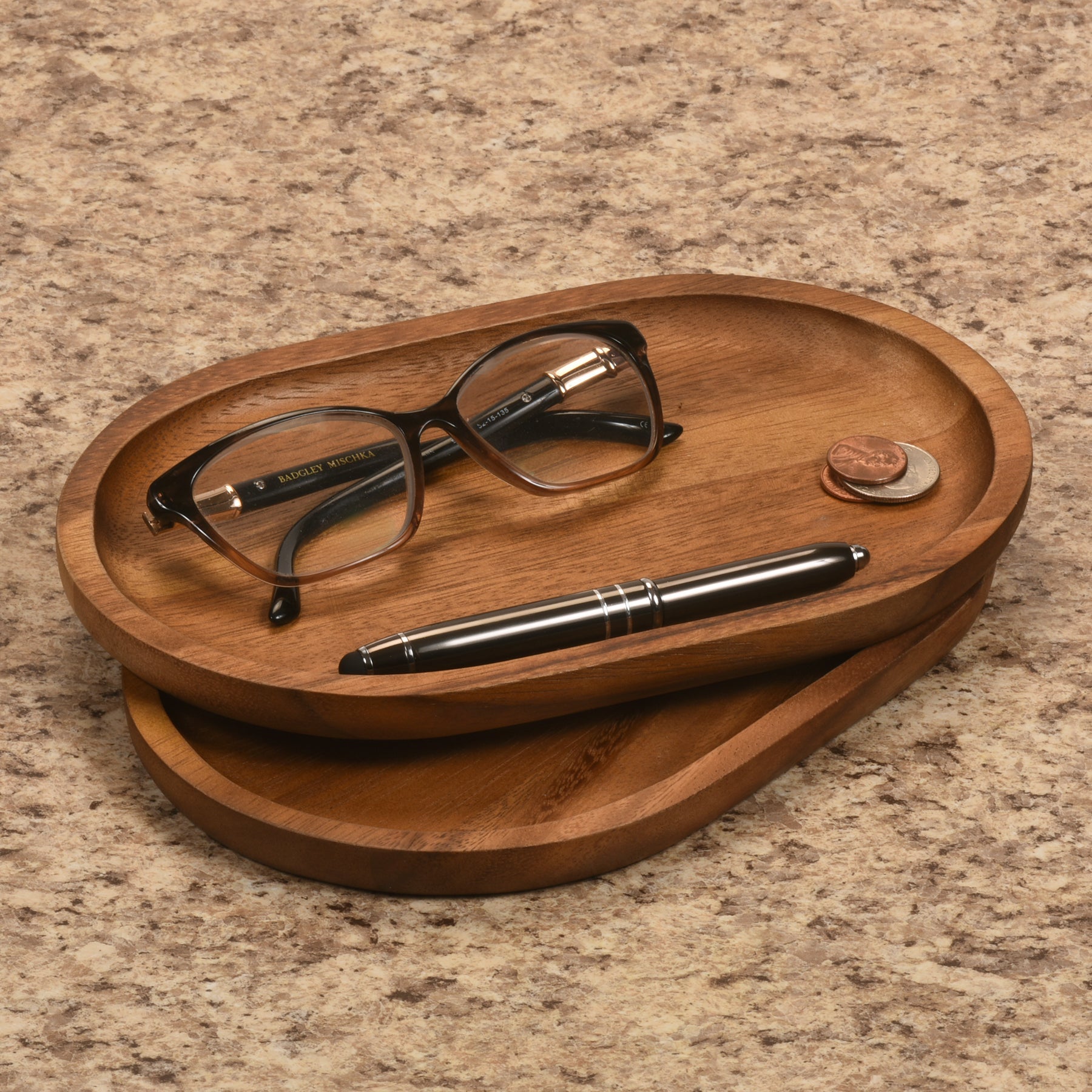 Acacia Wood Oval Decorative Accent Plates