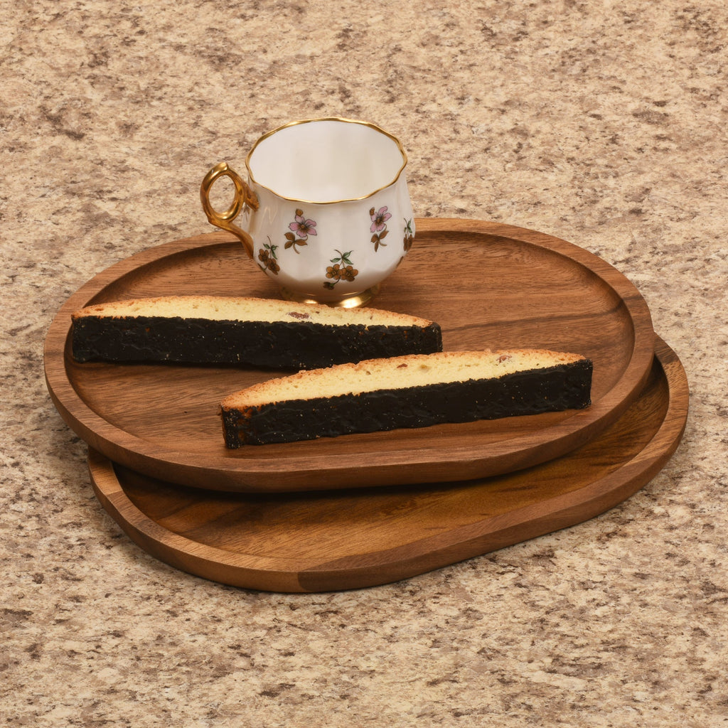 Acacia Wood Oval Decorative Accent Plates