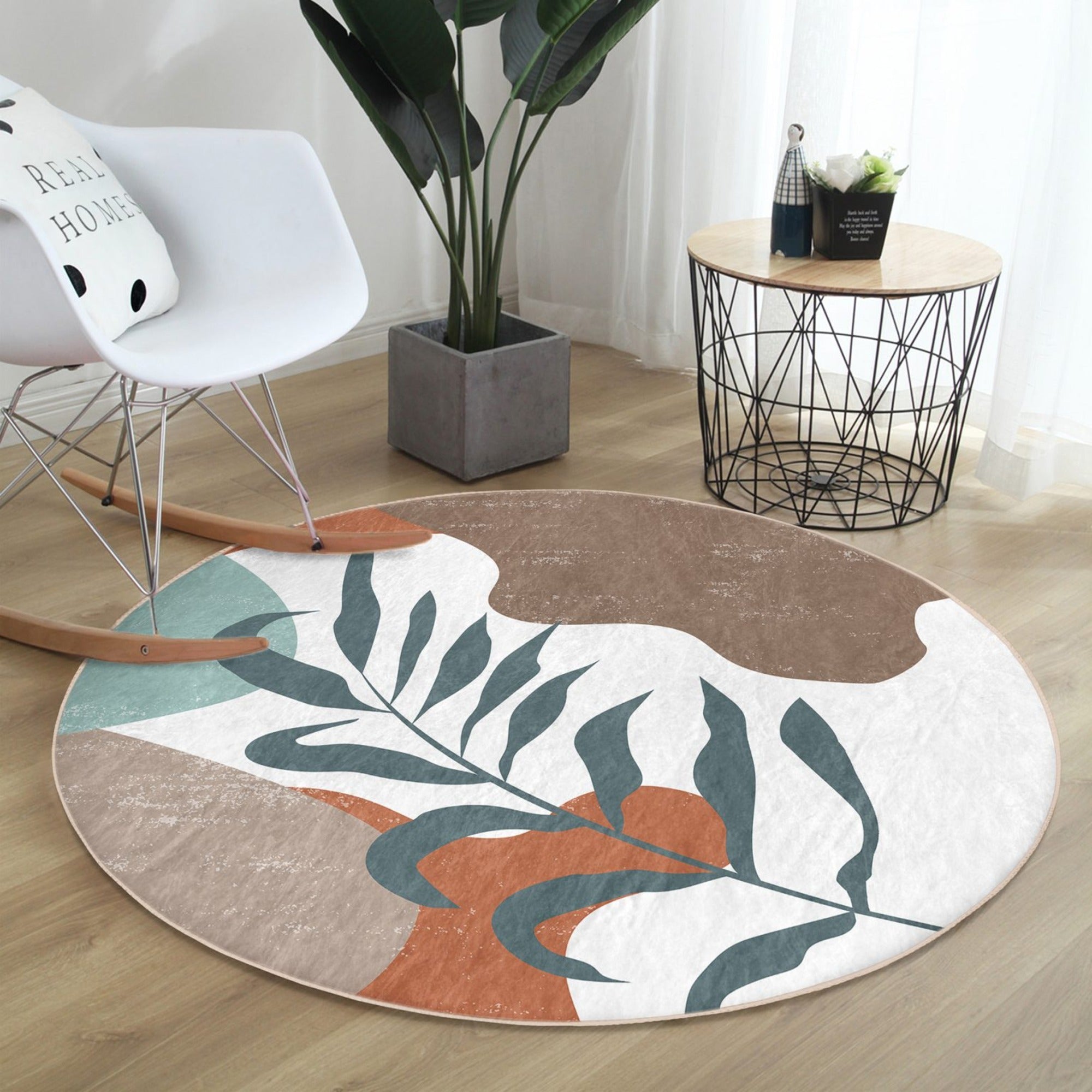 Minimalist Abstract Round Rug