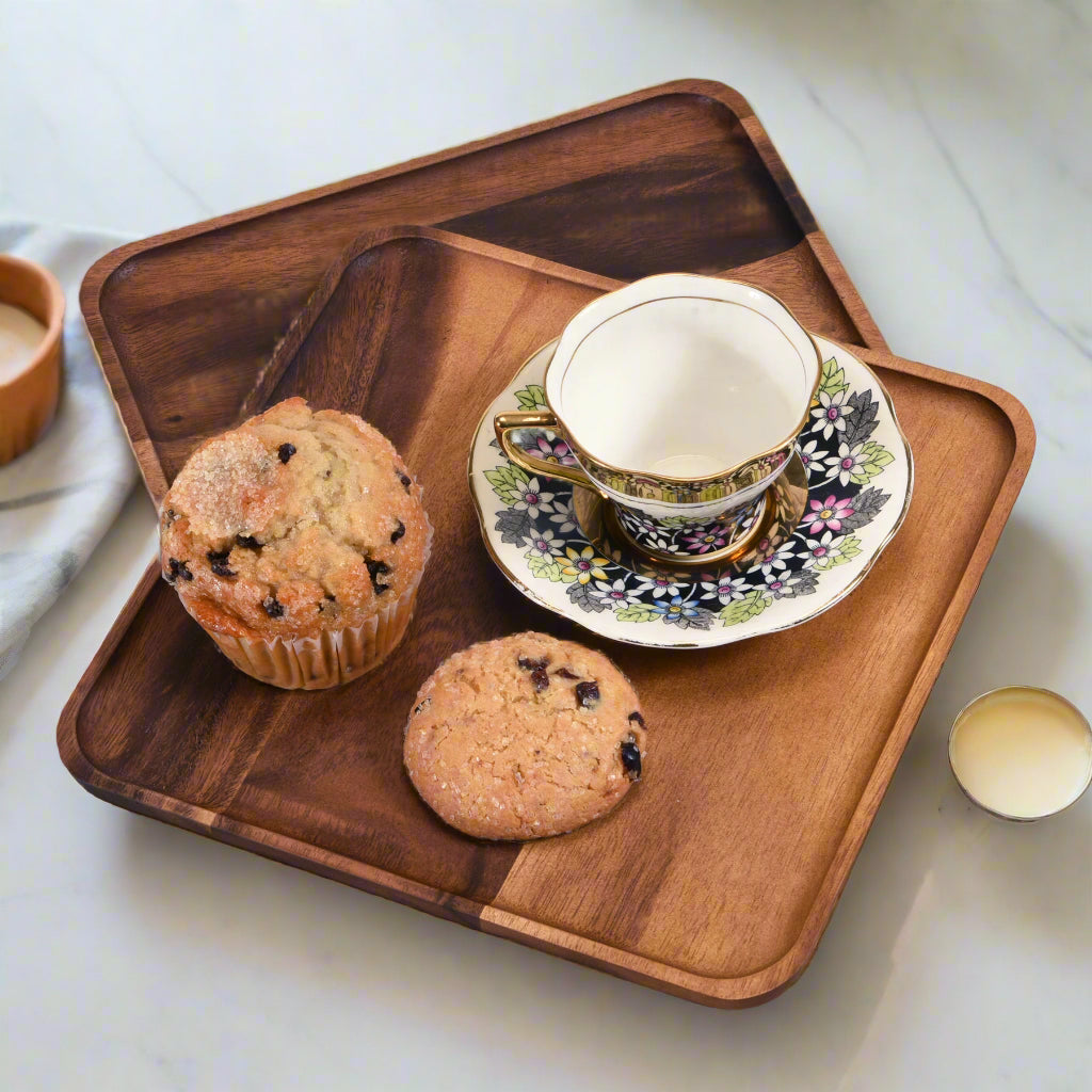 Acacia Wood Square Decorative Accent Plates