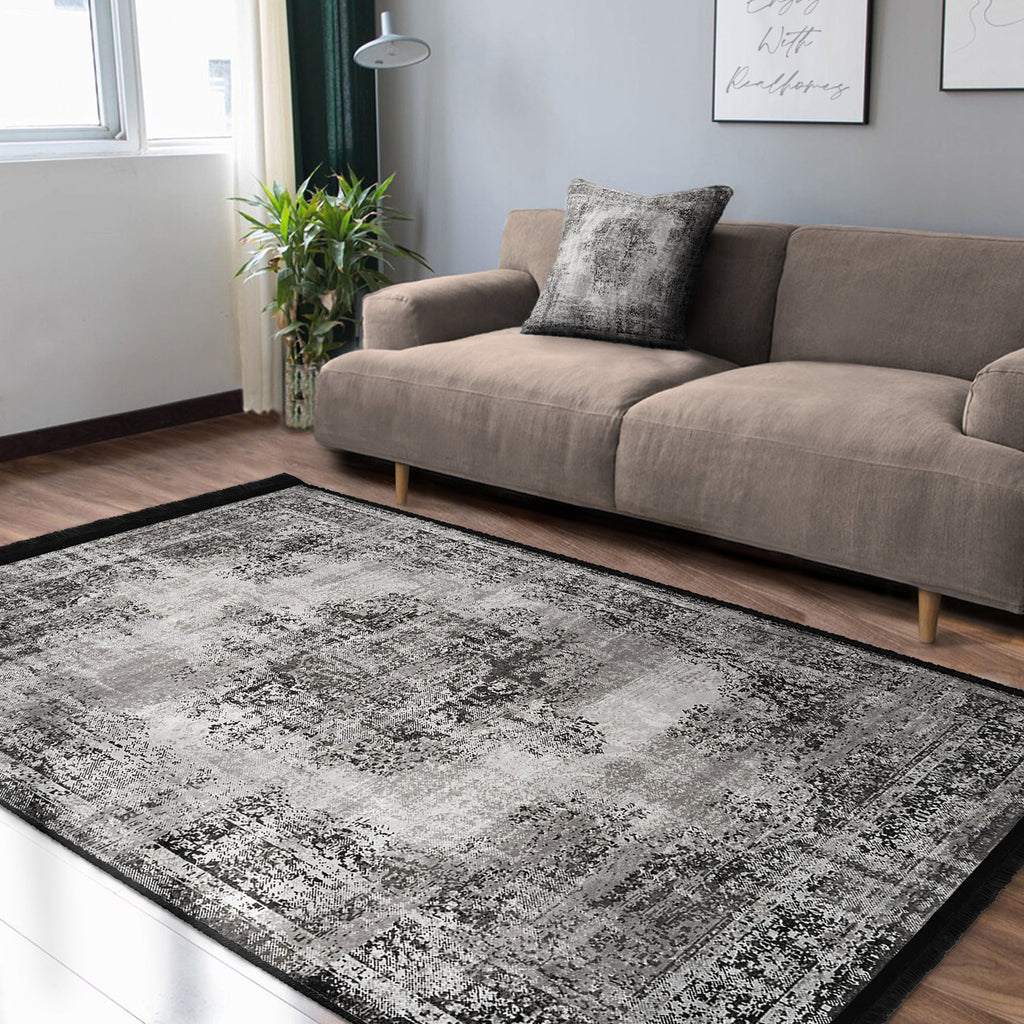 Modern Neutral Washable Area Rug