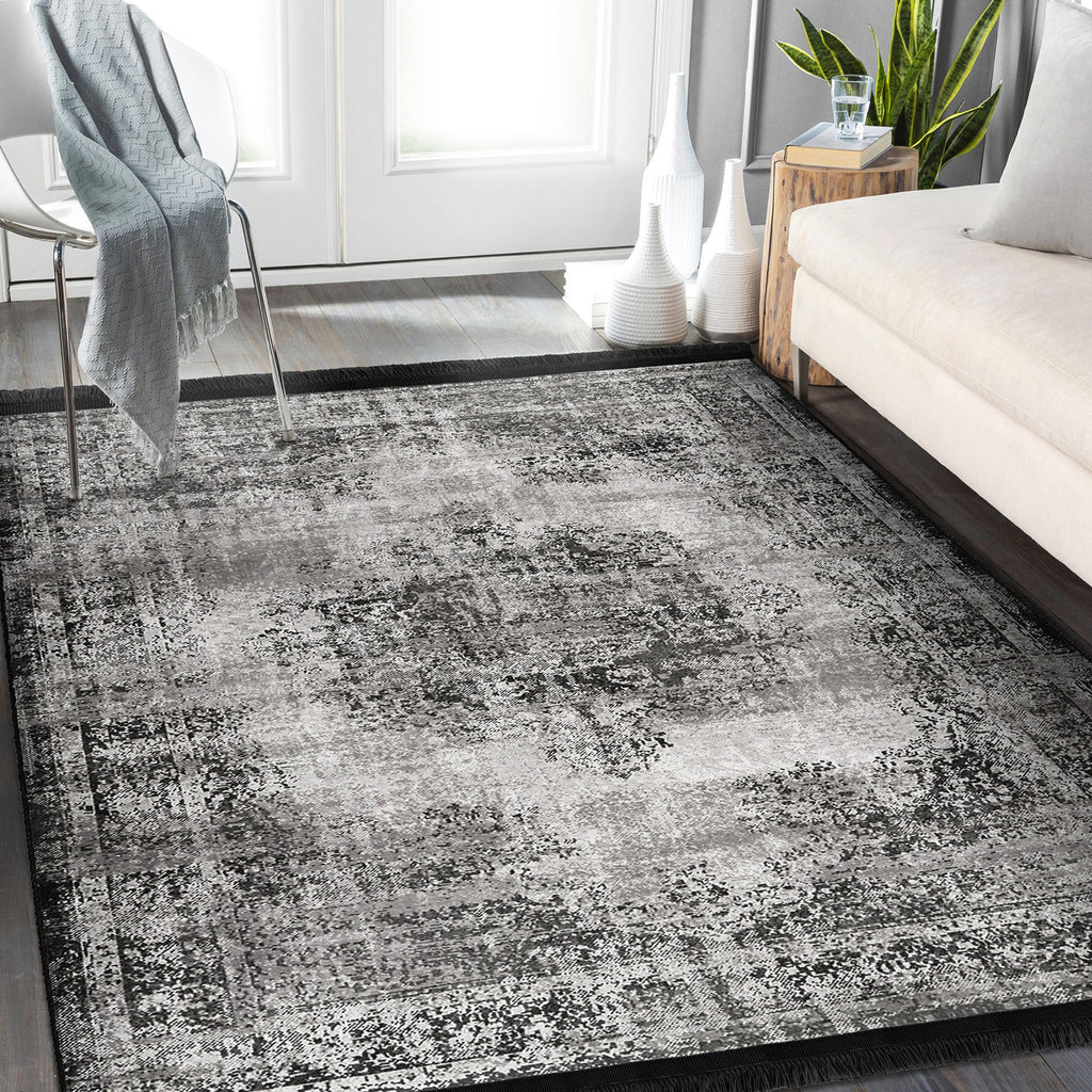 Modern Neutral Washable Area Rug