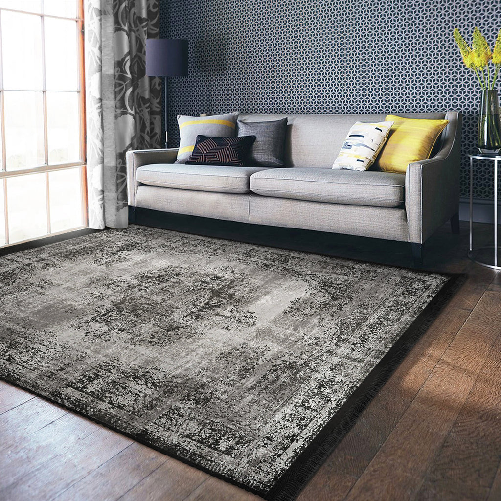 Modern Neutral Washable Area Rug