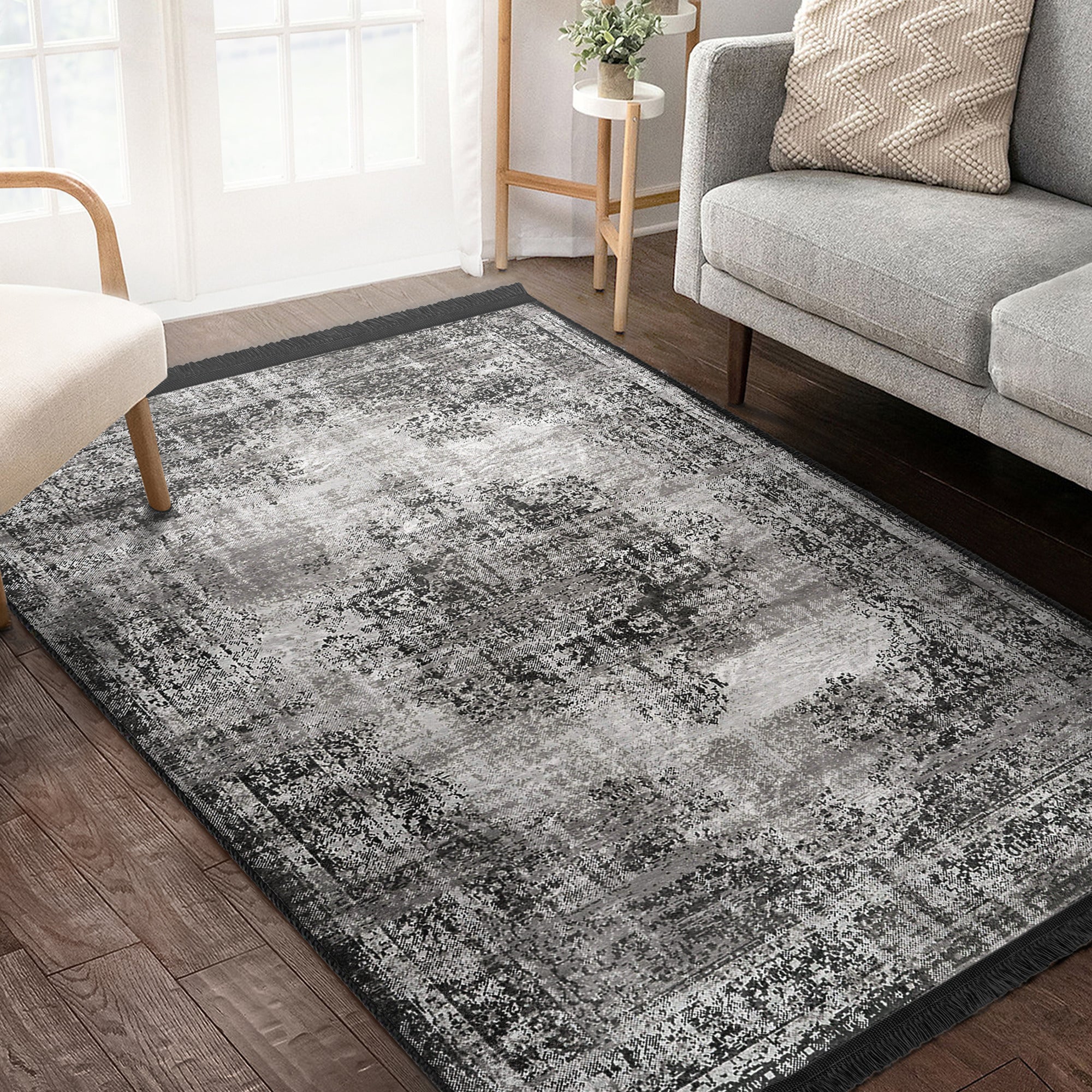 Modern Neutral Washable Area Rug
