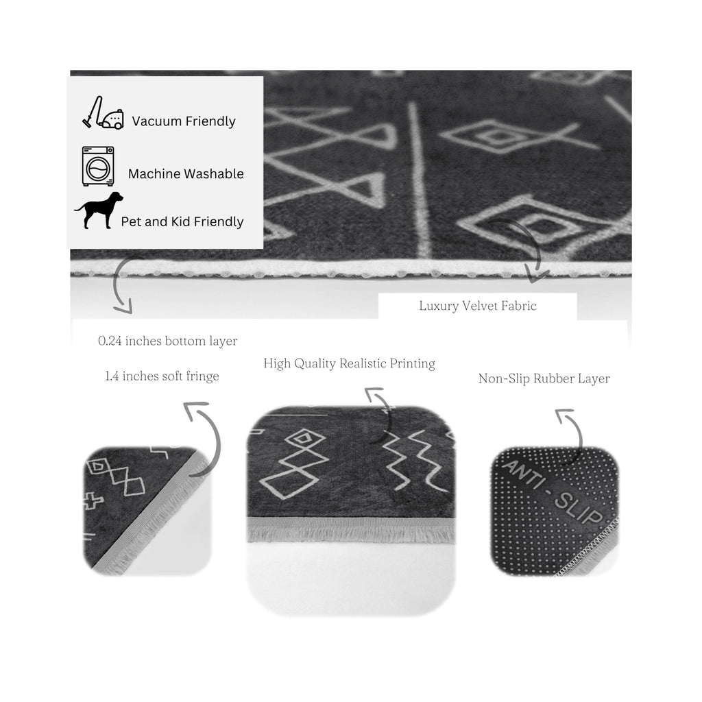 Aztec Style Washable Area Rug