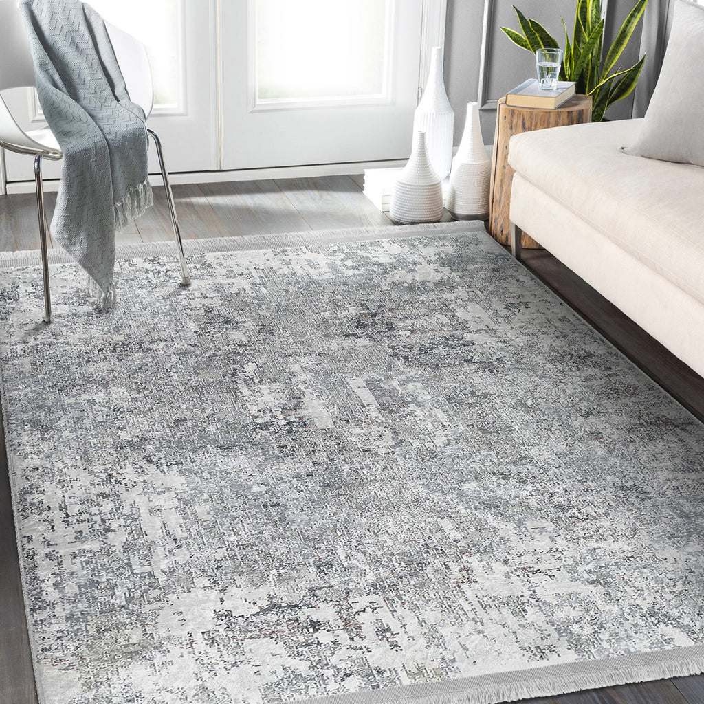 Grey Bedroom Washable Area Rug